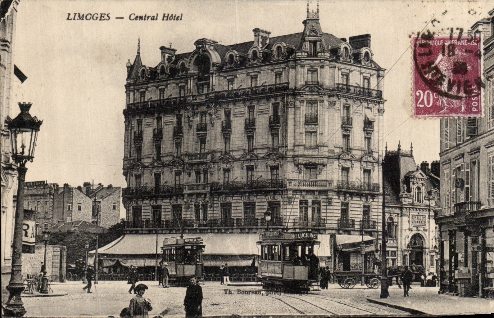Limoges - Central Hotel - CPA