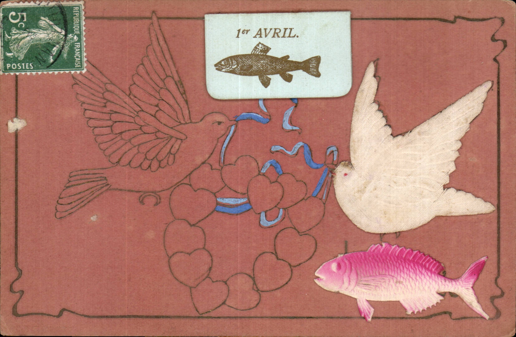 Festivales - deseos - tonto de Poisson abril-abril - pescados y pAjaros - CPA