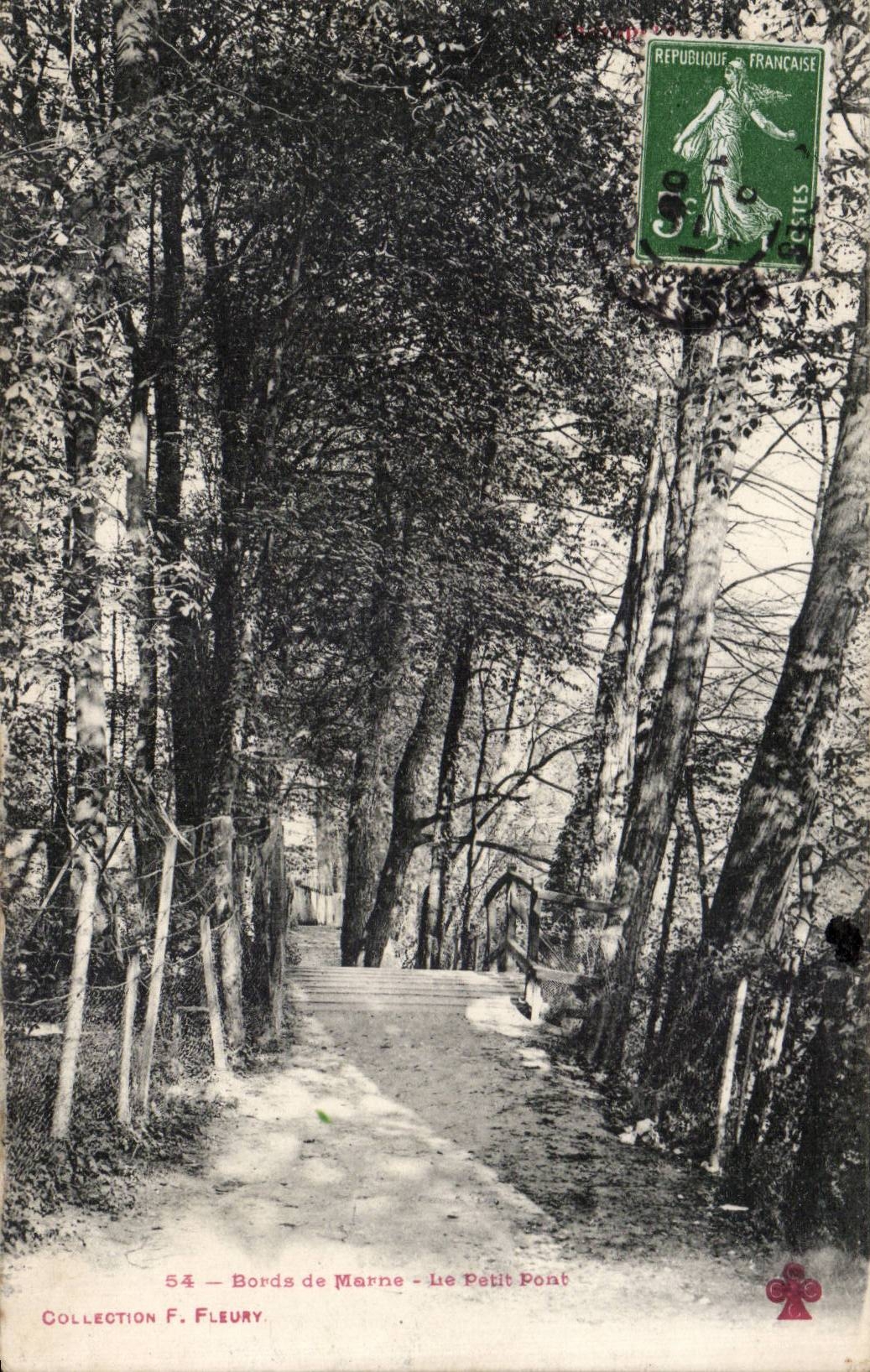 Bordes del Marne - el pequeno puente - CPA