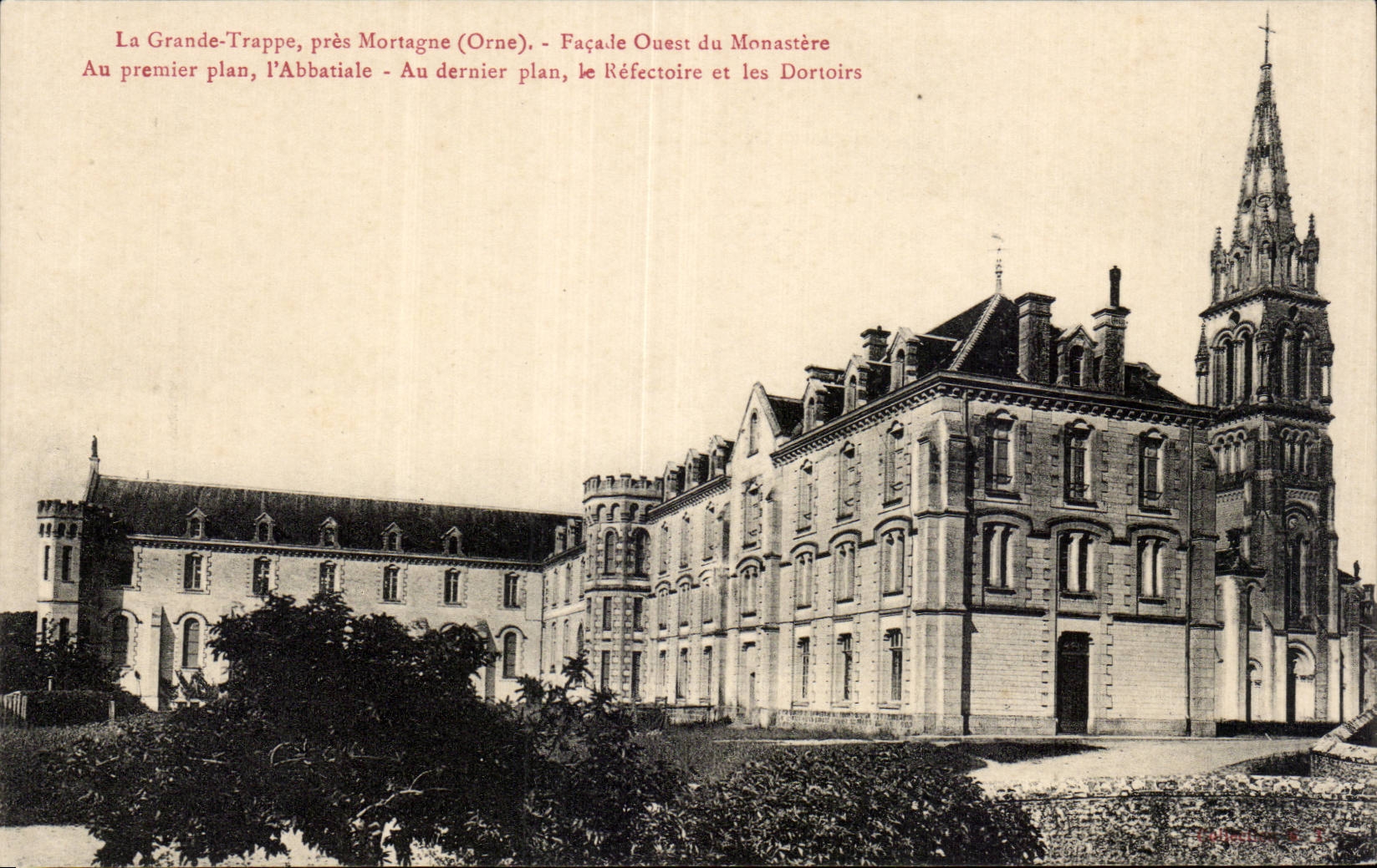 La Grande Trappe - pres Mortagne - Facade Ouest de la Monastere - CPA