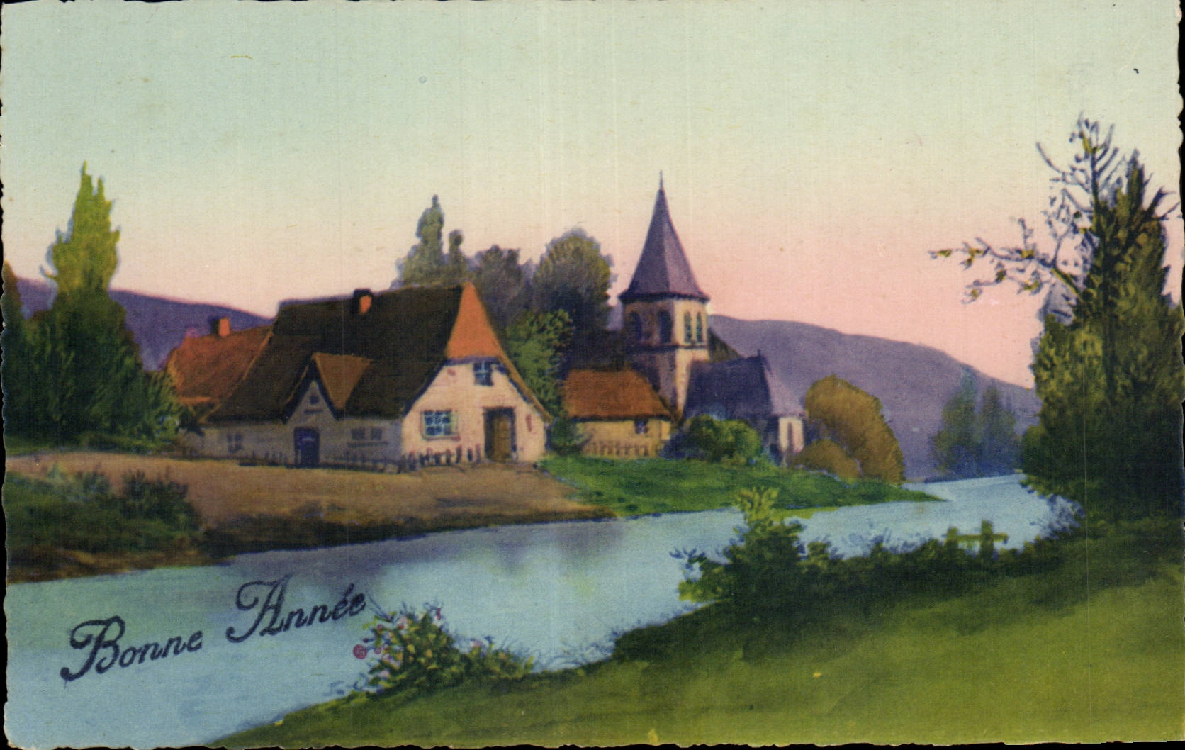 Festivals - Wishes - Holiday - Happy New Year - Happy New Year - Country Landscape - CPA