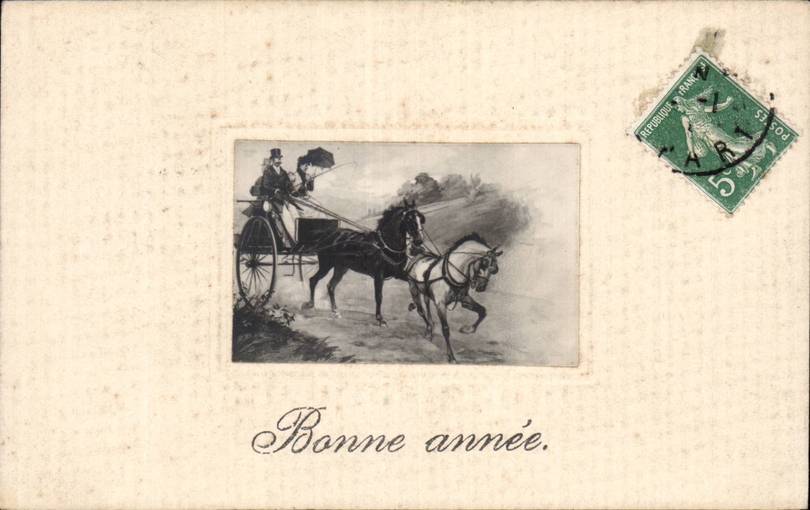 Festivals - Wishes - Holiday - Happy New Year - Happy New Year - horse - horse - CPA