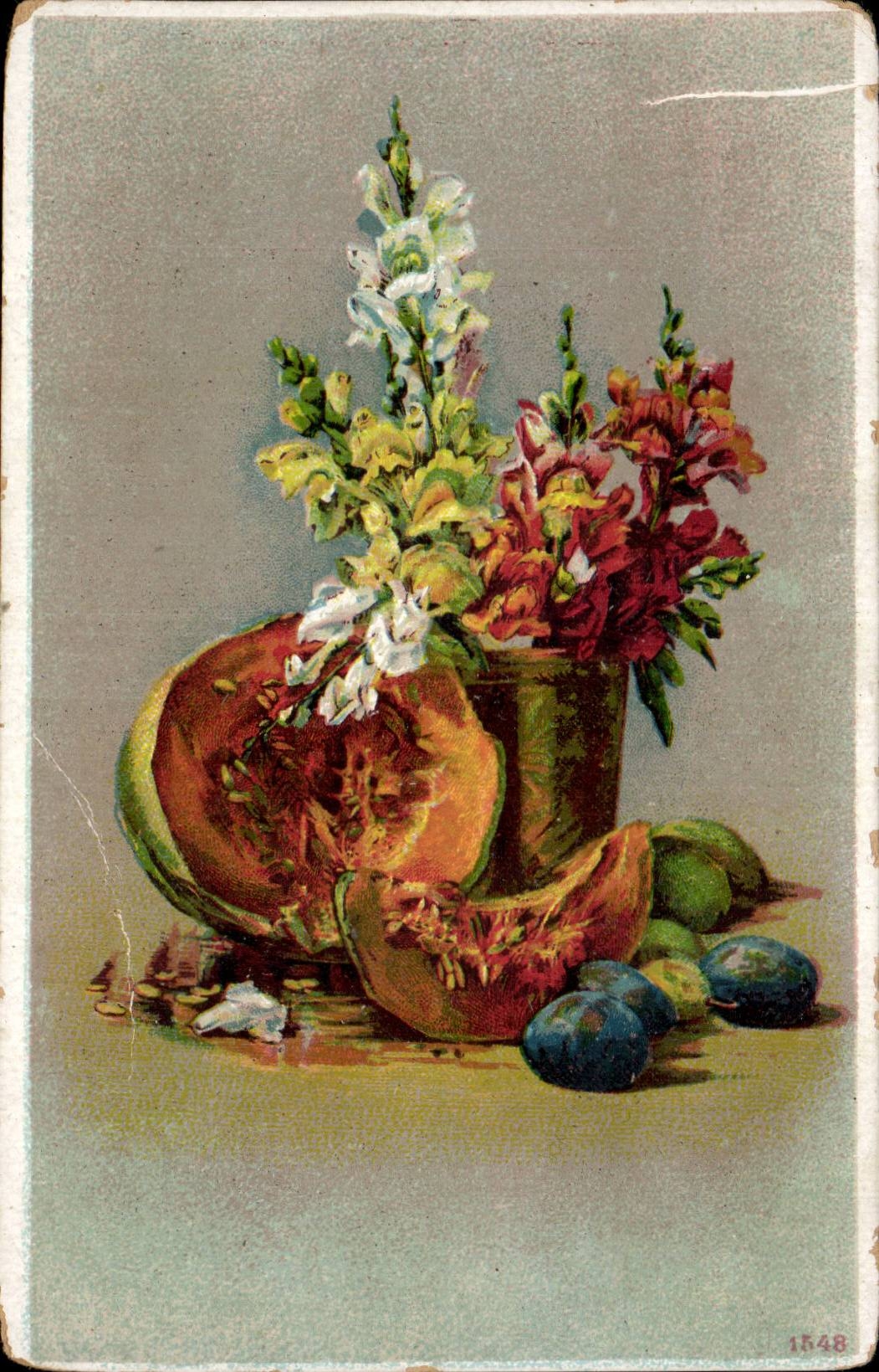 Fleurs Harvest decoration - CPA 