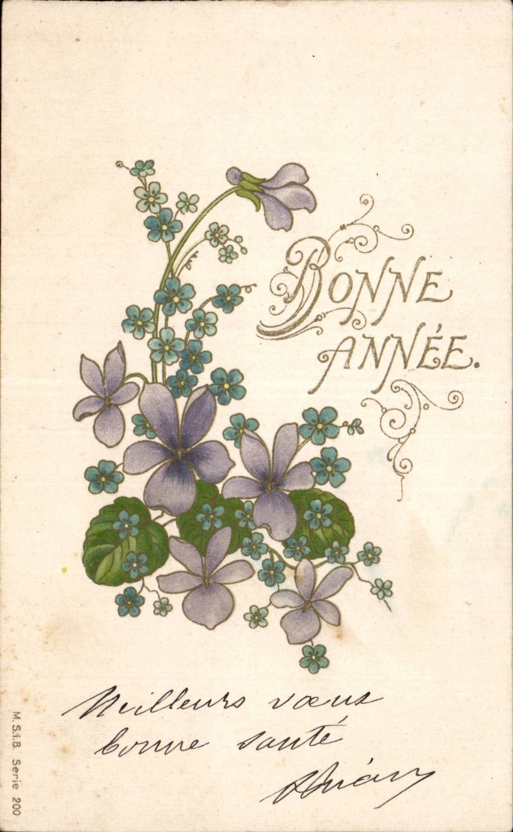 Fleurs Bonne Annee - CPA 