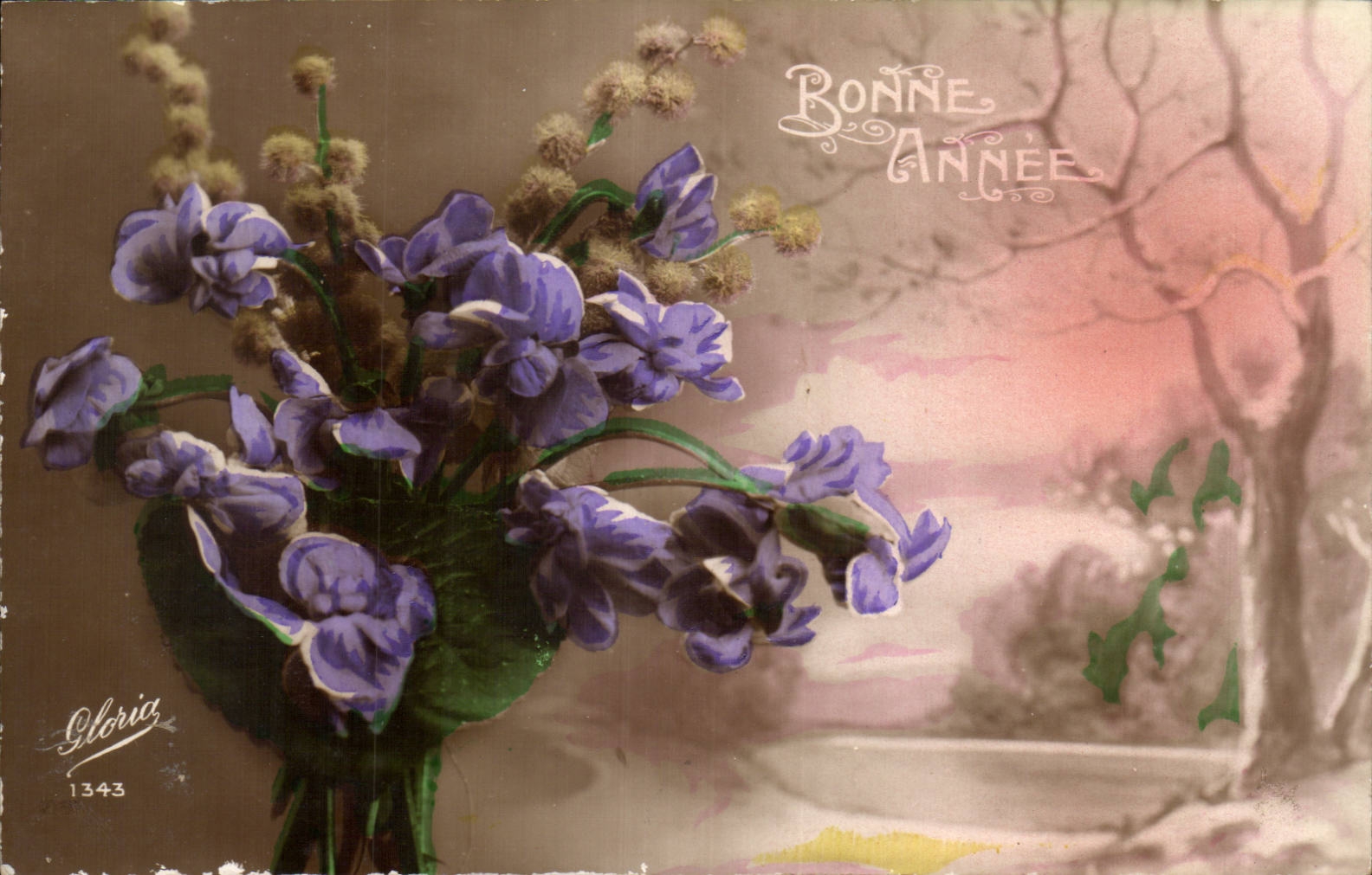 Fleurs Bonne Annee - CPA 