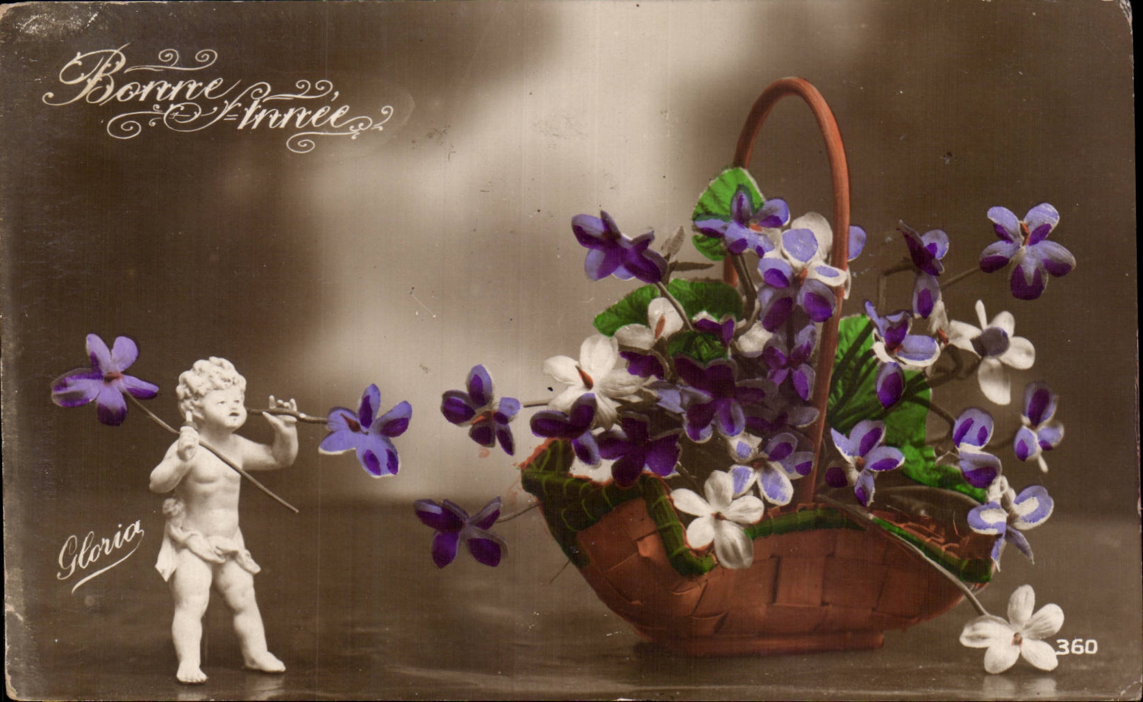 Fleurs Bonne Annee Santons - CPA 