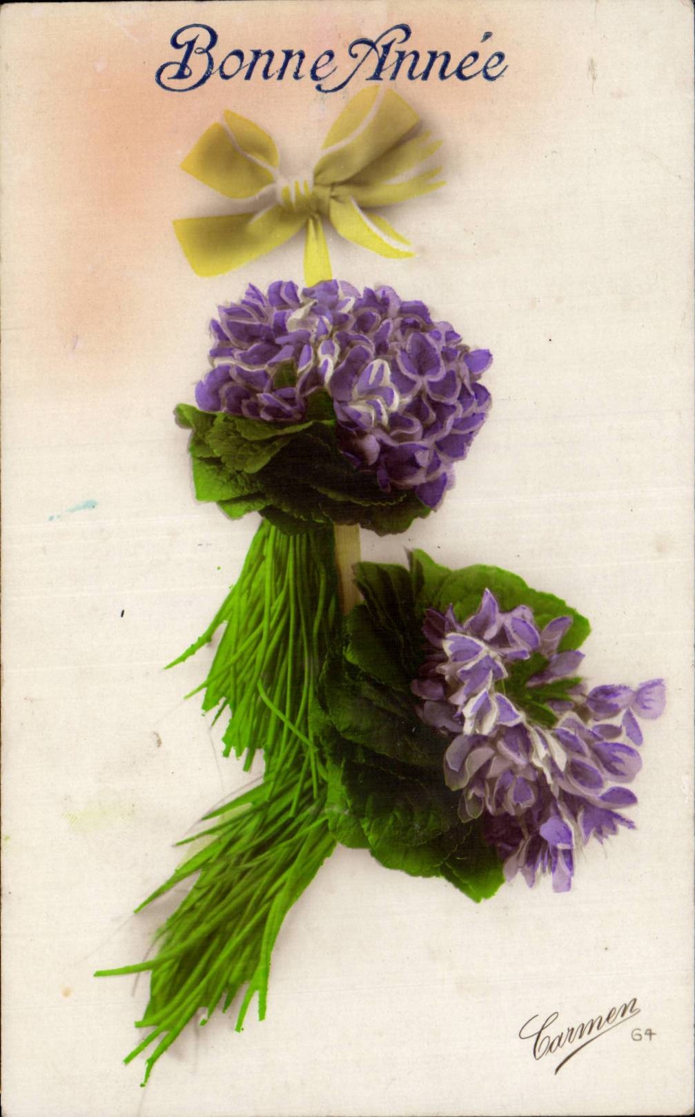 Fleurs Bonne Annee - CPA 