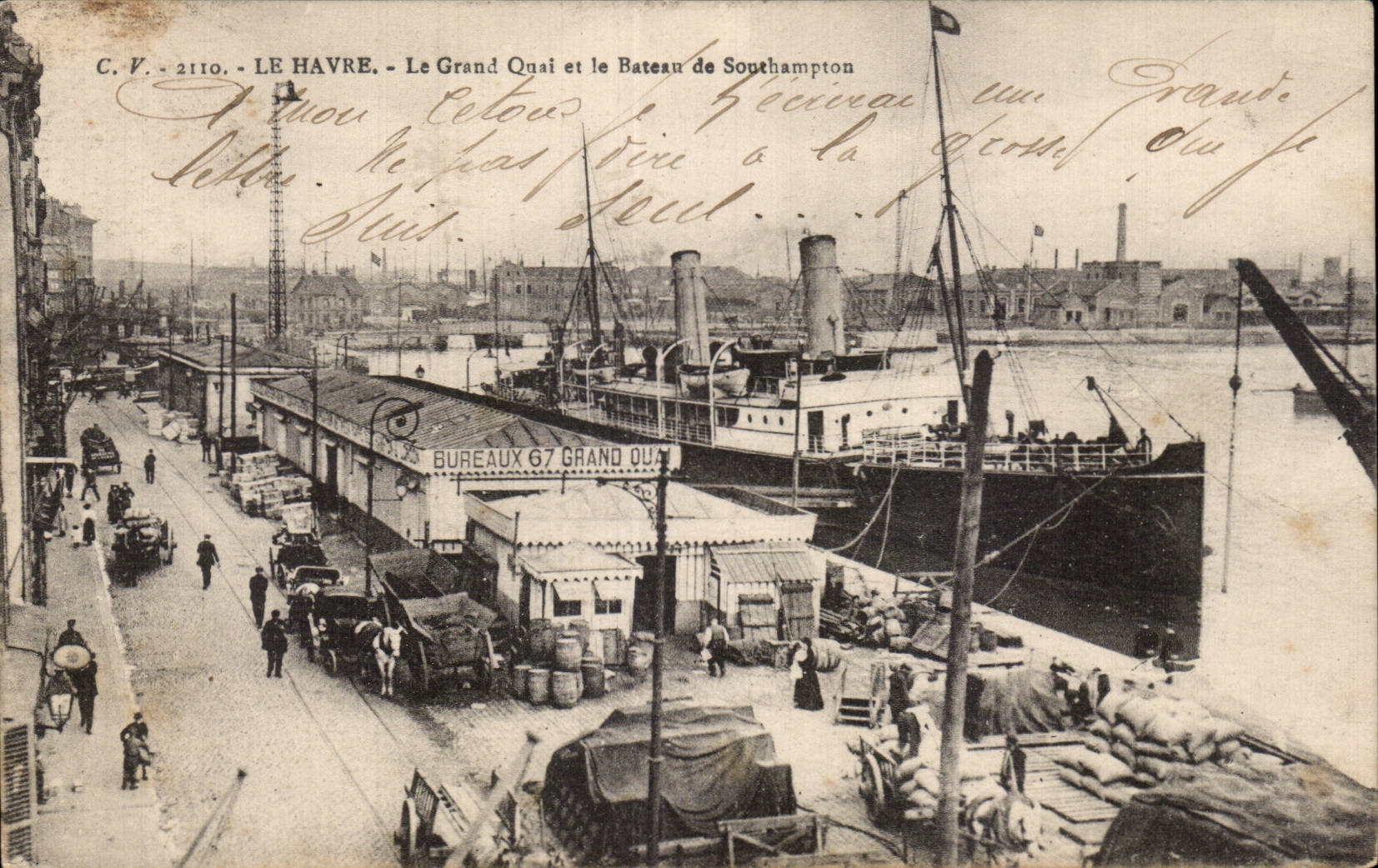 Le Havre - the Large Quay - Boat of Southampton - CPA