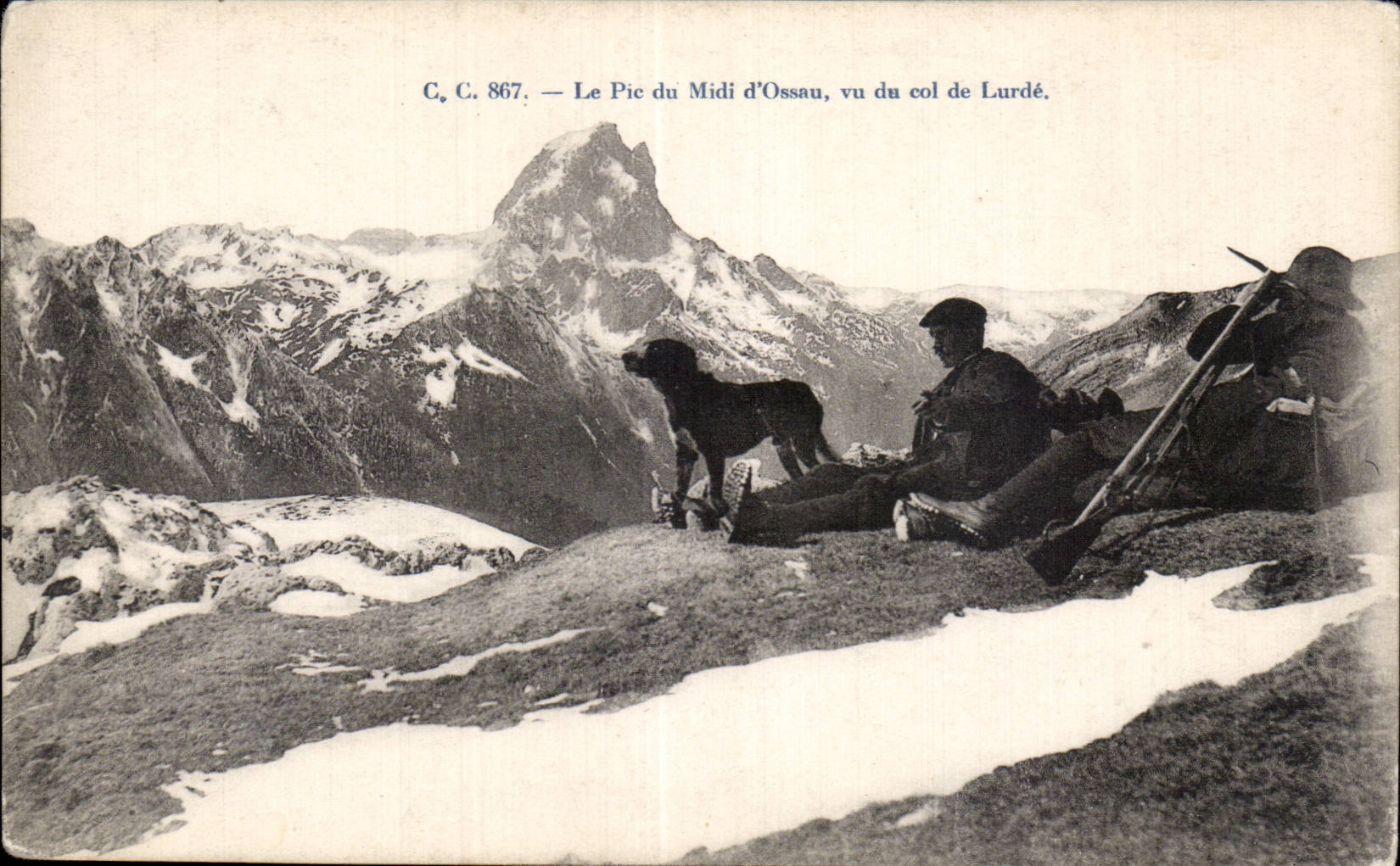 El pico del Ossau del sur - perro - perro - collar visto de Lards Alpnisme Alpnistes - CPA