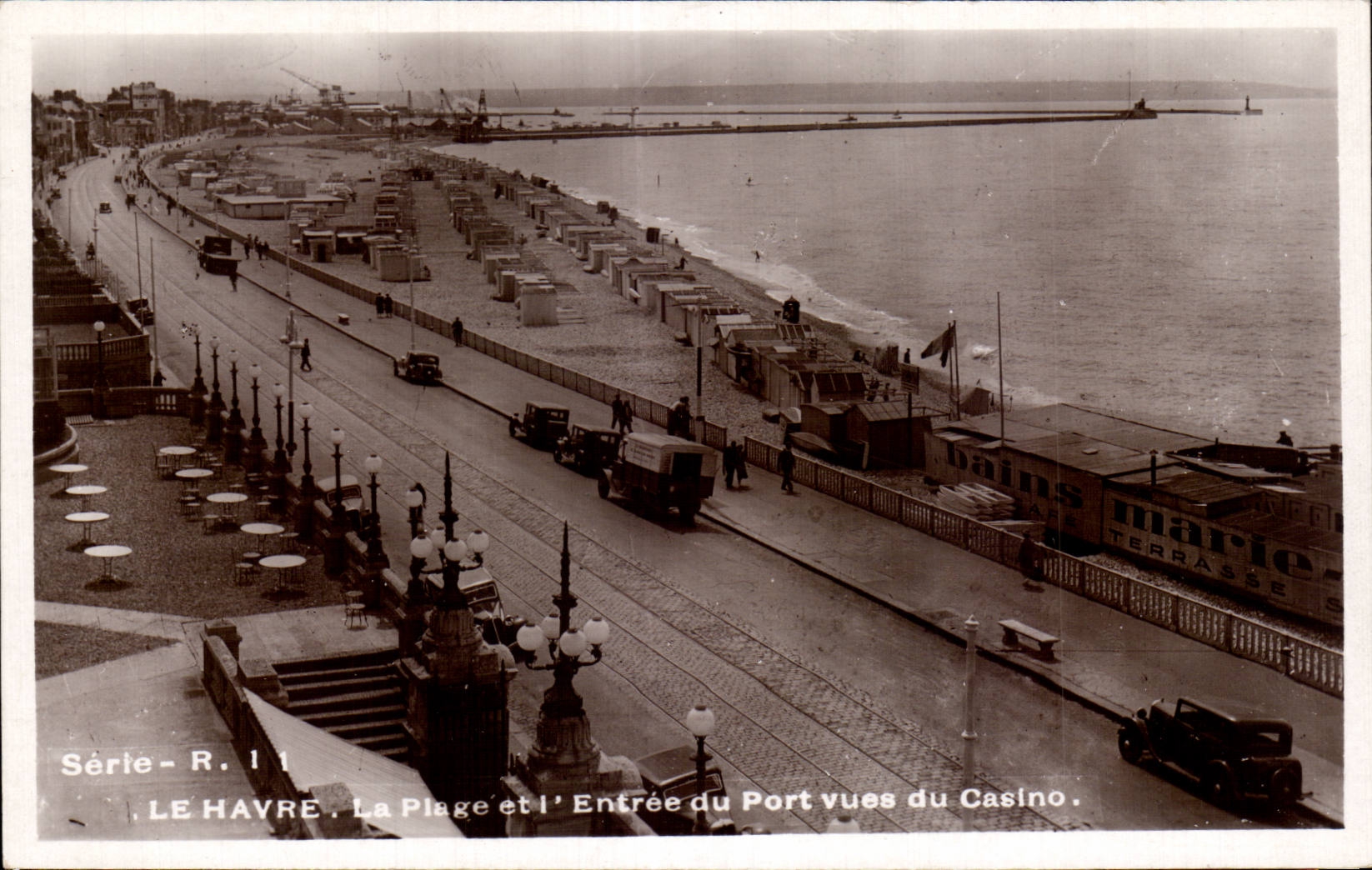 Le Havre - the Beach and Entrance of the Port - CPA