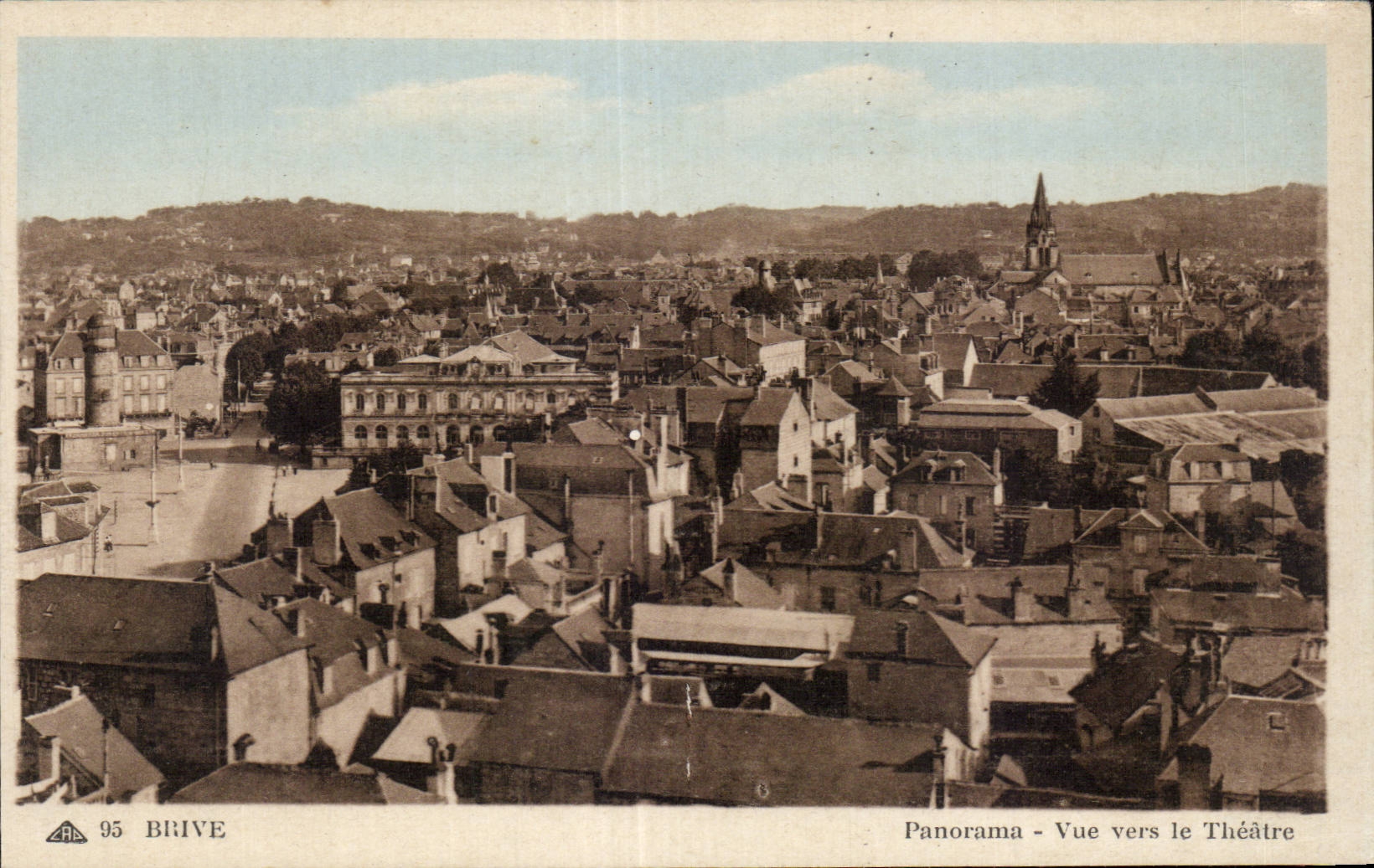 CPA Brive Panorama Seen towards the theater
