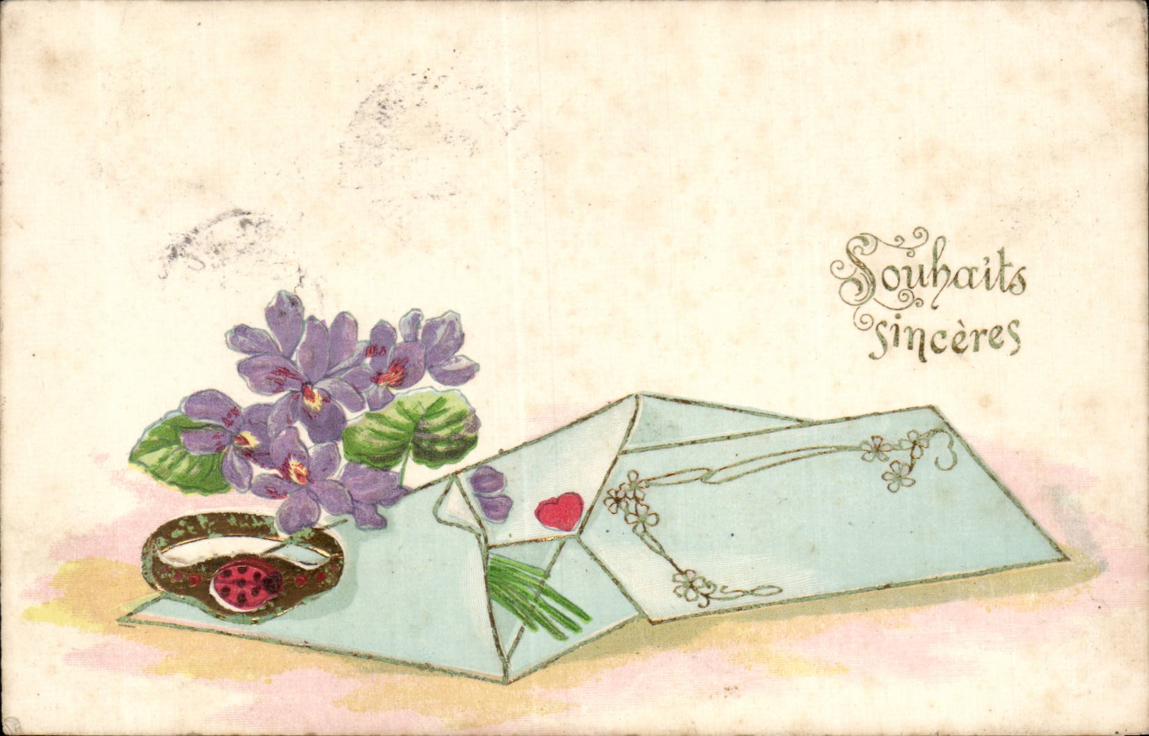 CPA Fantaisie Fleurs Souhaits sinceres