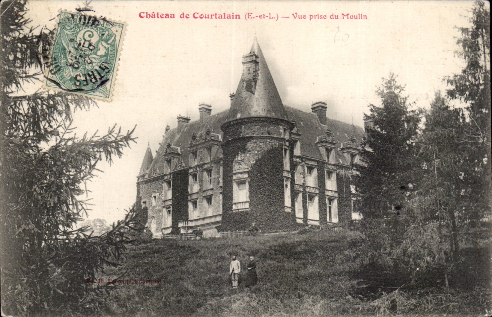 CPA Chateau de Courtalain Vue prise du moulin 