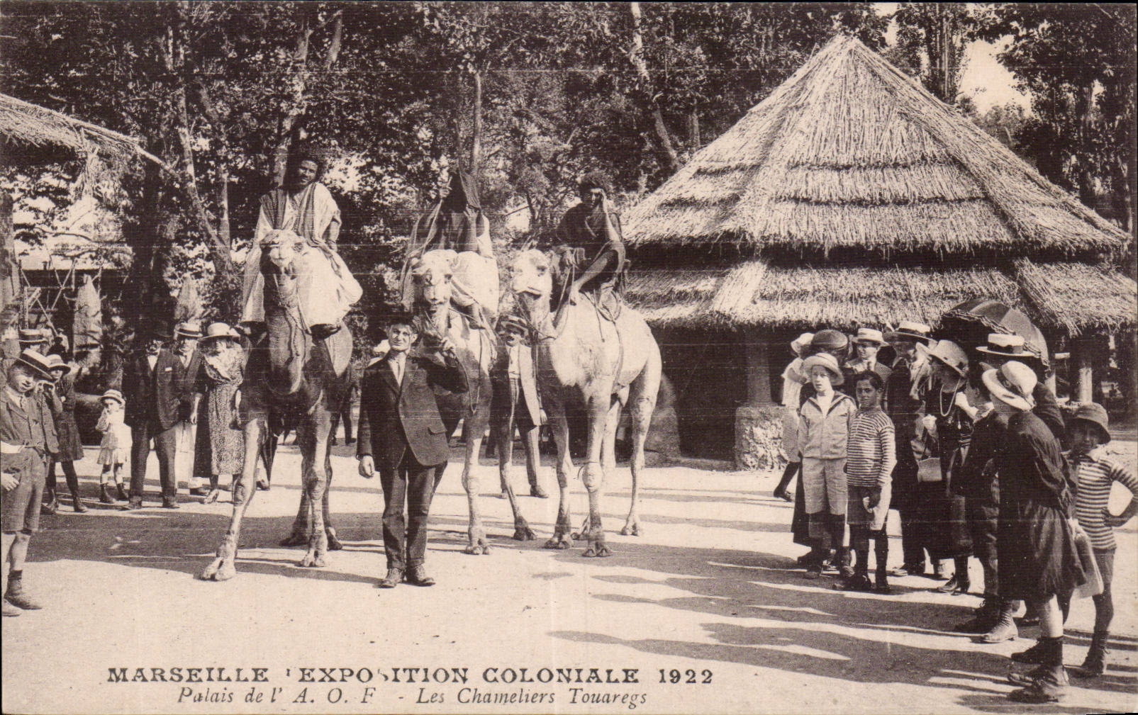 CPA Marseille exposition coloniale 1922 Palais de l AOF Les chameliers touaregs Camel Chameau 