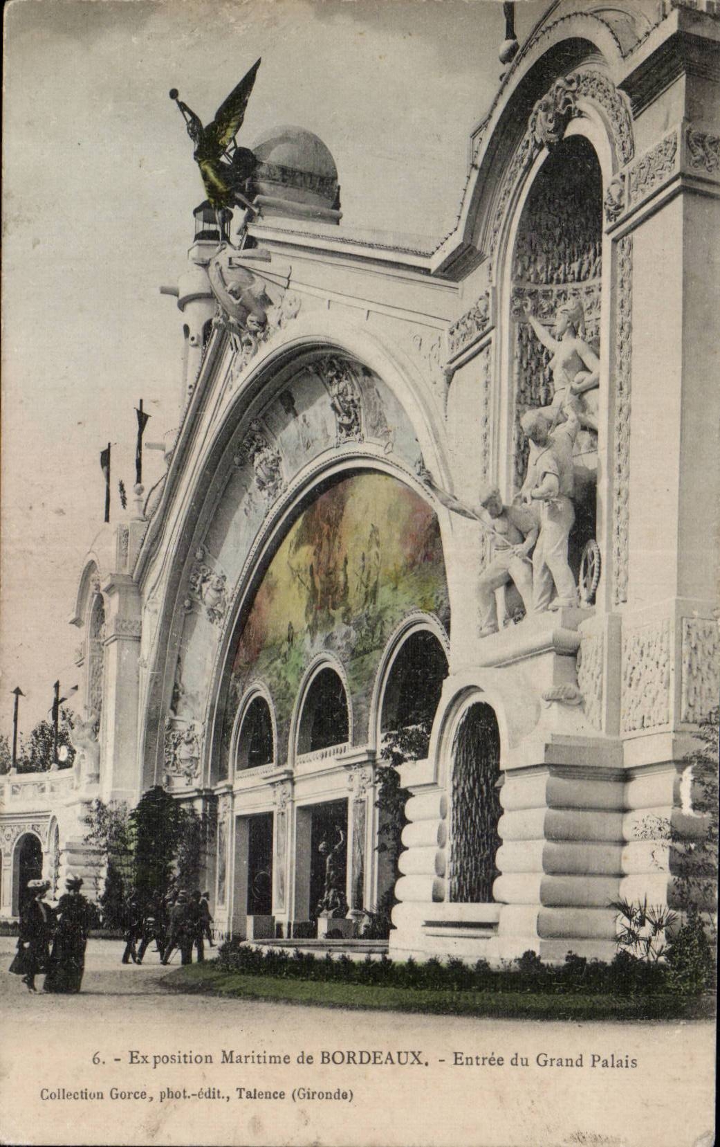 CPA Exposition maritime de Bordeaux Entree du grand palais 