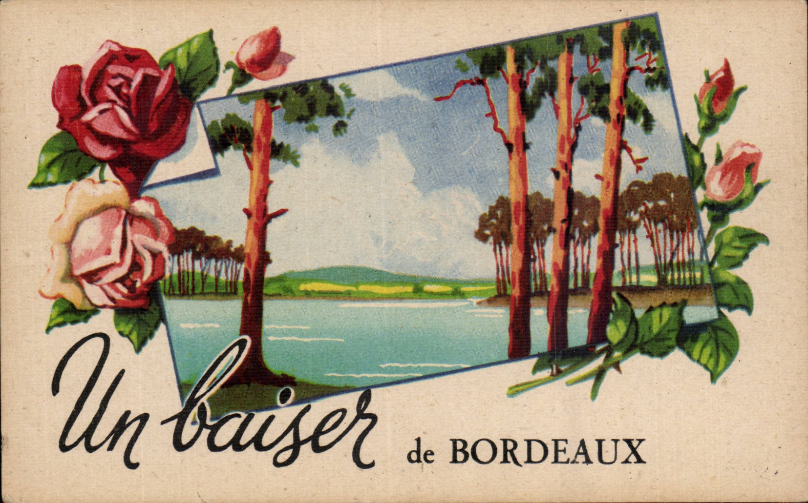 Bordeaux - a Kiss - CPA