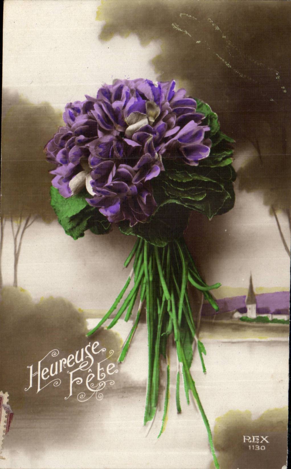 Fleurs Violette - Violet - CPA 