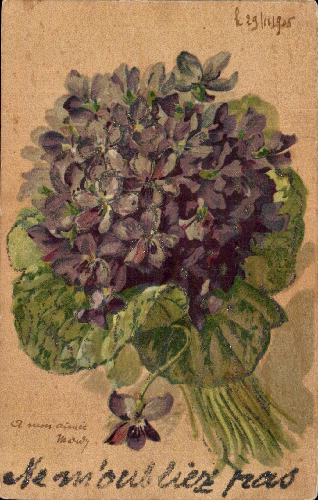 Fleurs Violette - Violet - CPA 