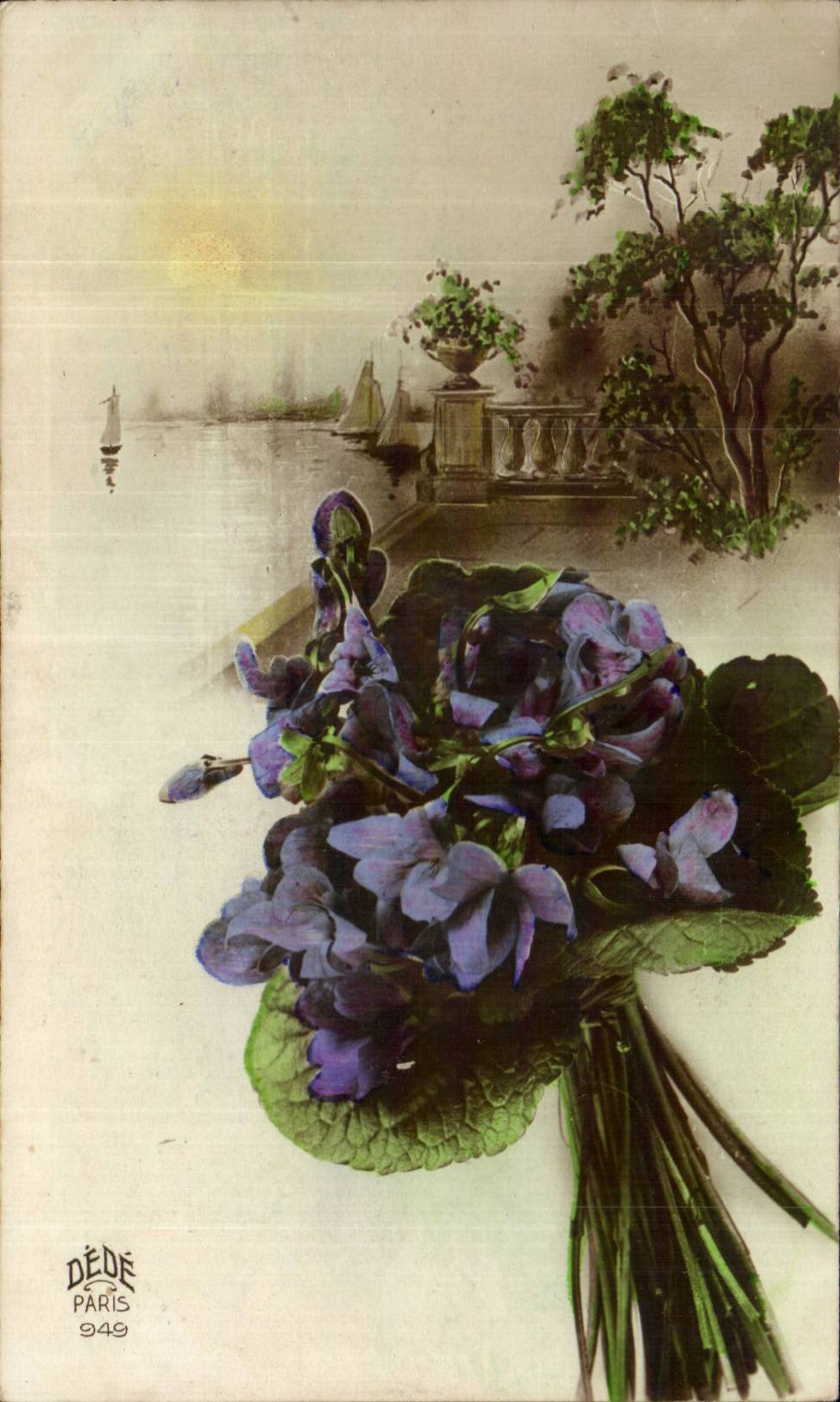 Fleurs Violette - Violet - CPA 