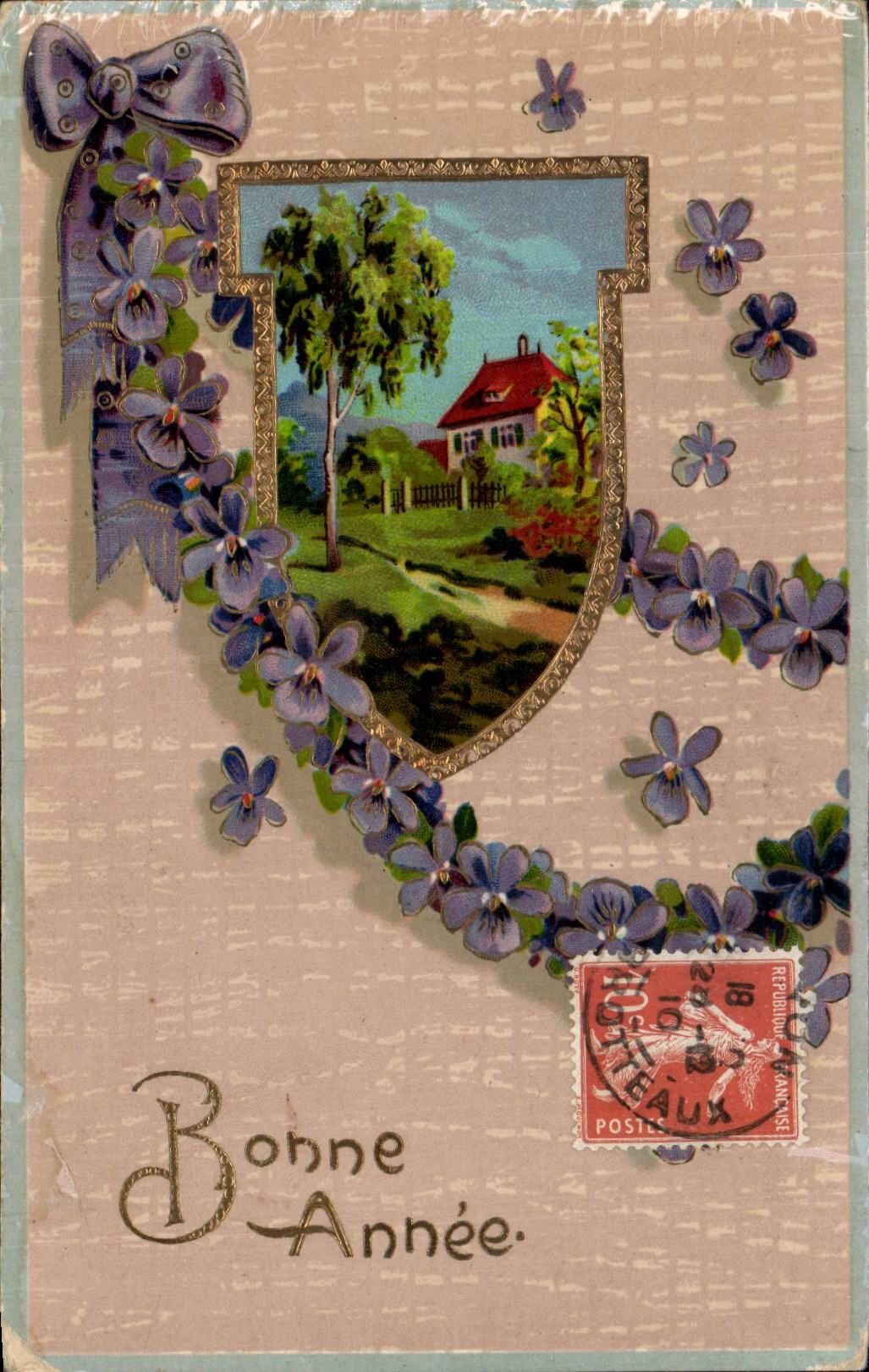 Fleurs Violette - Violet - Bonne Amitie - CPA 