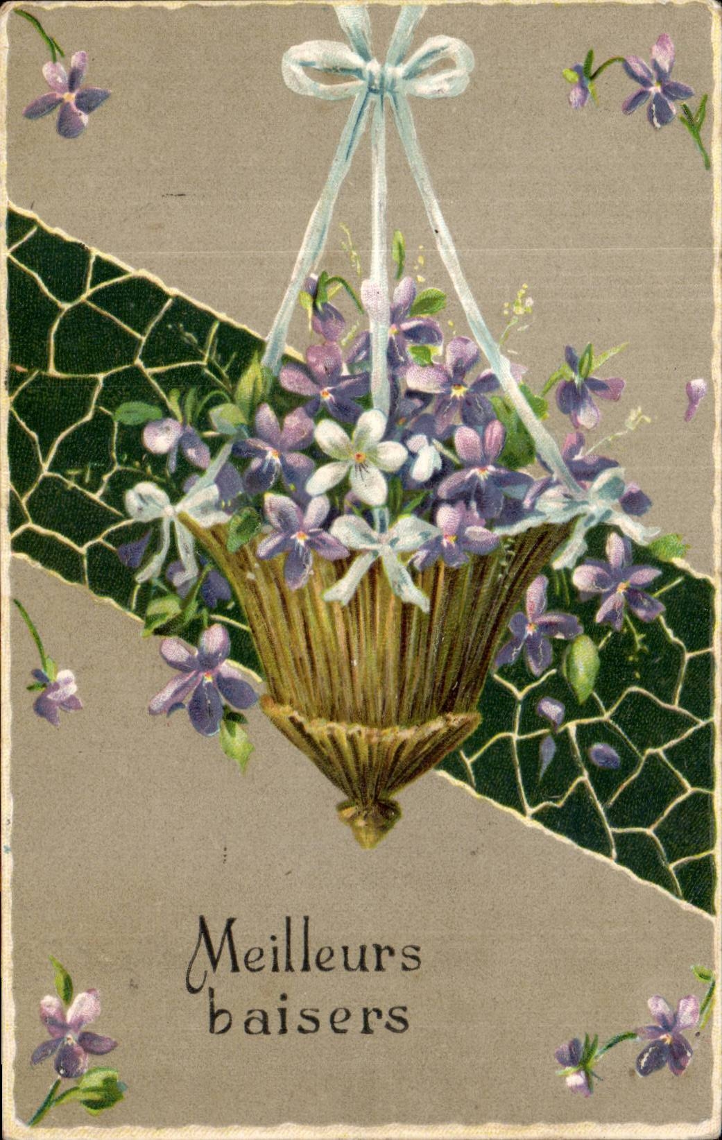 Florece la violeta - purpura - mejoran los besos - CPA