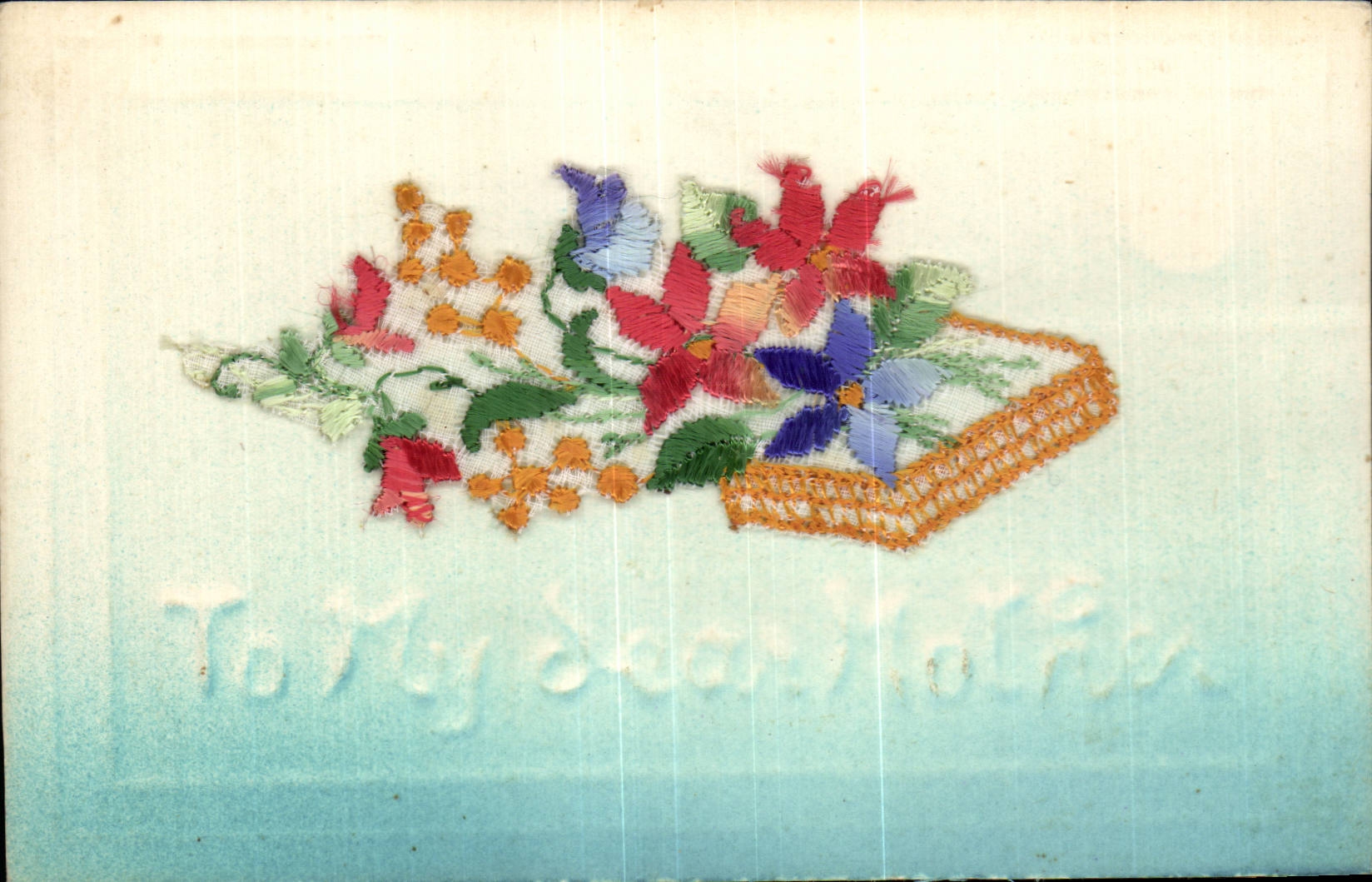 CPA Fantaisie Carte avec dentelle To my dear mother Fleurs