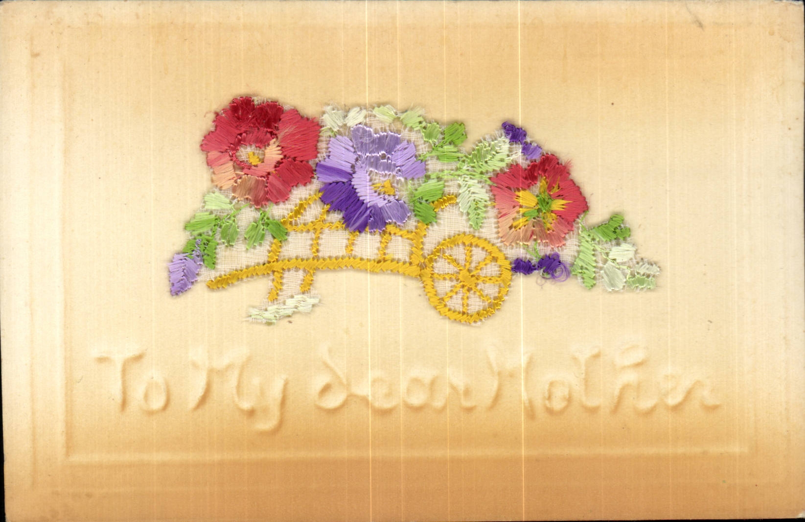 CPA Fantaisie Carte avec dentelle To my dear mother Fleurs