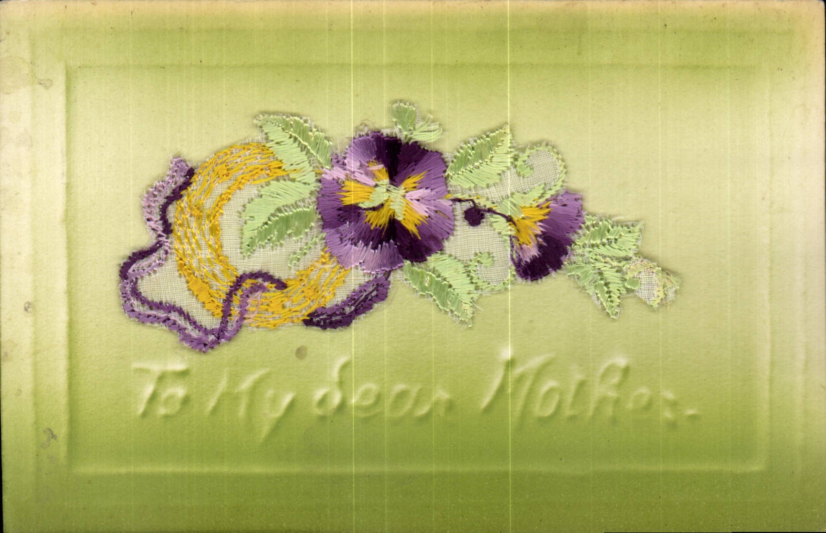 CPA Fantaisie Carte avec dentelle To my dear mother Fleurs