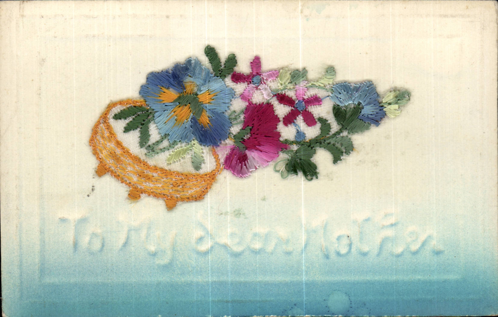 CPA Fantaisie Carte avec dentelle To my dear mother Fleurs