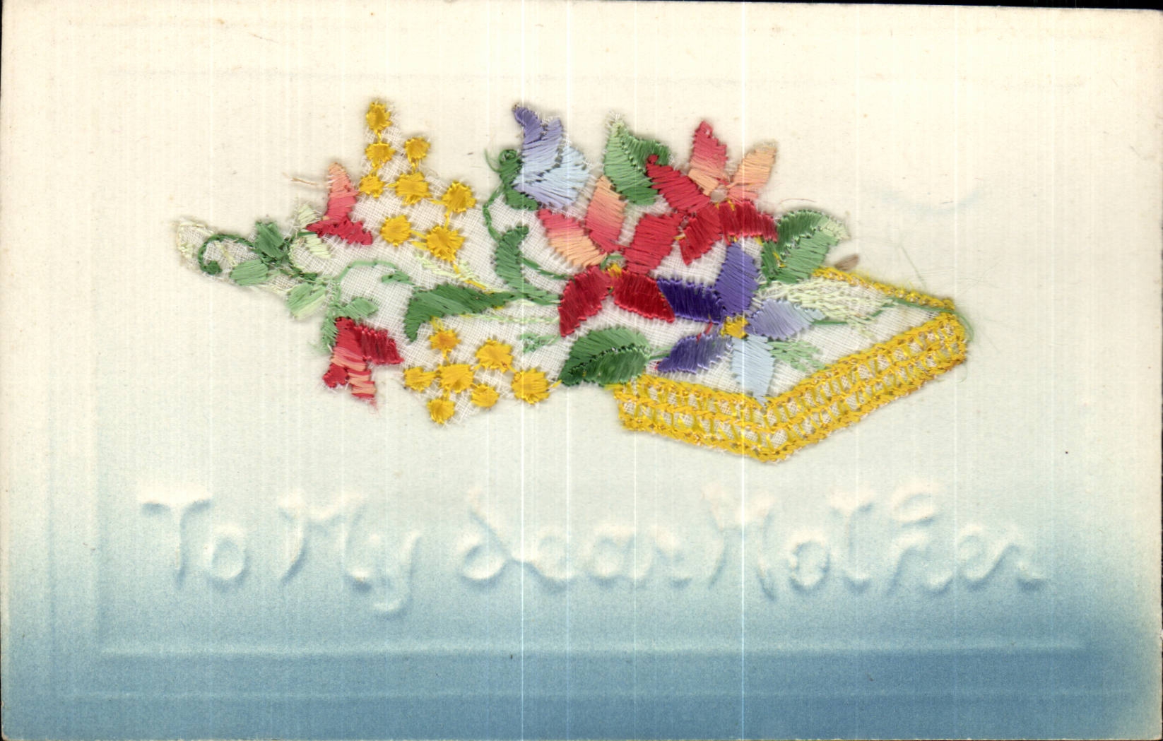 CPA Fantaisie Carte avec dentelle To my dear mother Fleurs