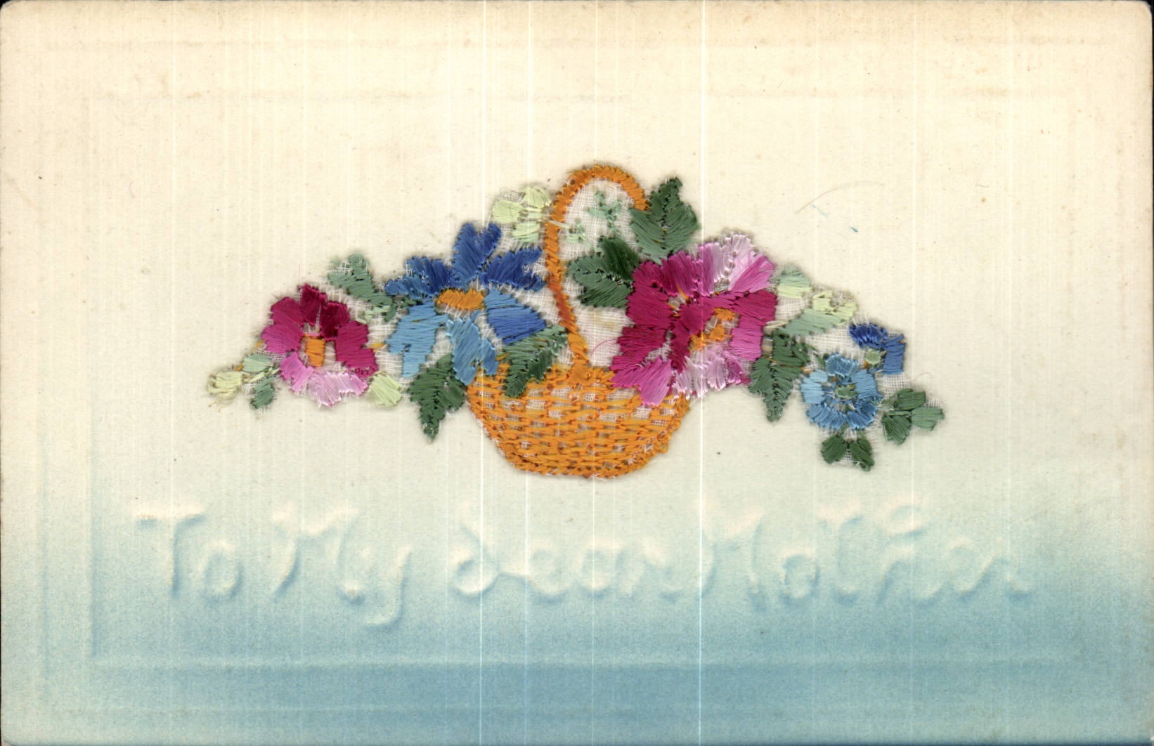 CPA Fantaisie Carte avec dentelle To my dear mother Fleurs