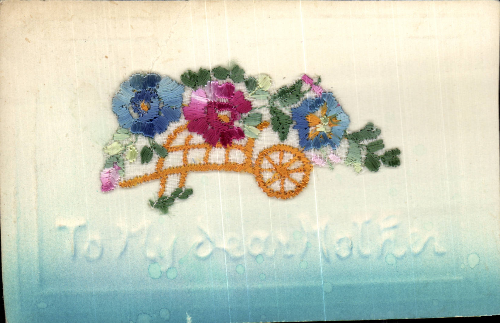 CPA Fantaisie Carte avec dentelle To my dear mother Fleurs