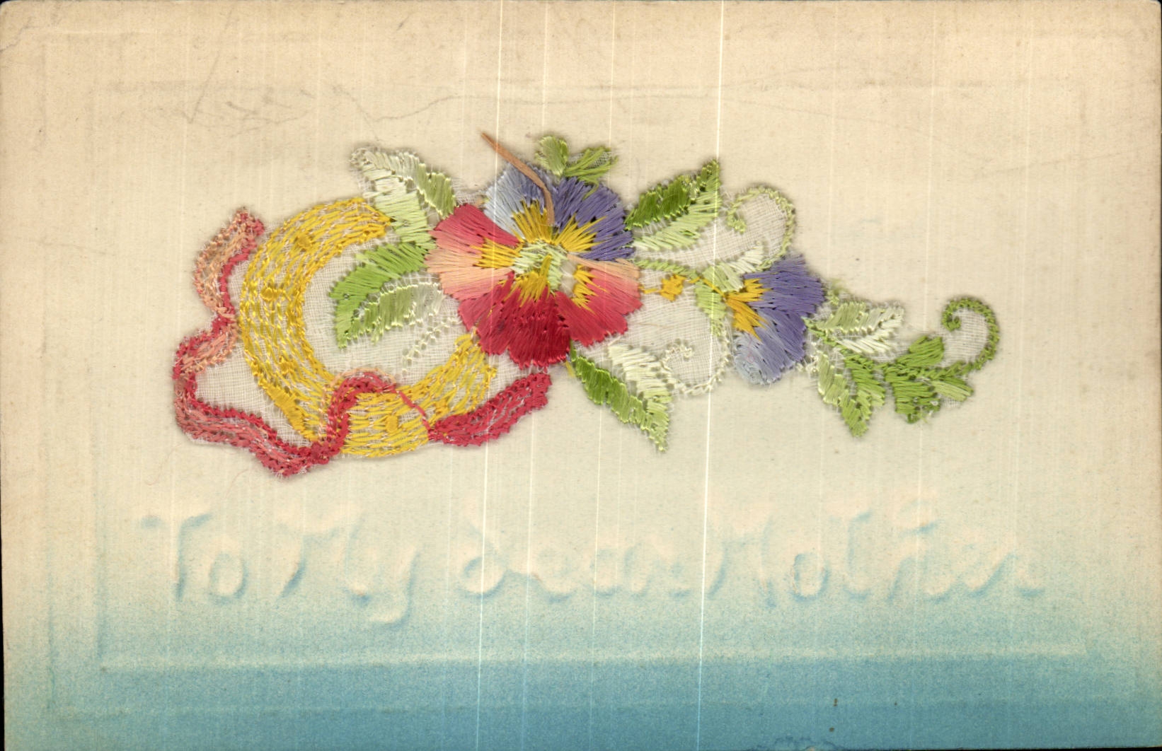 CPA Fantaisie Carte avec dentelle To my dear mother Fleurs