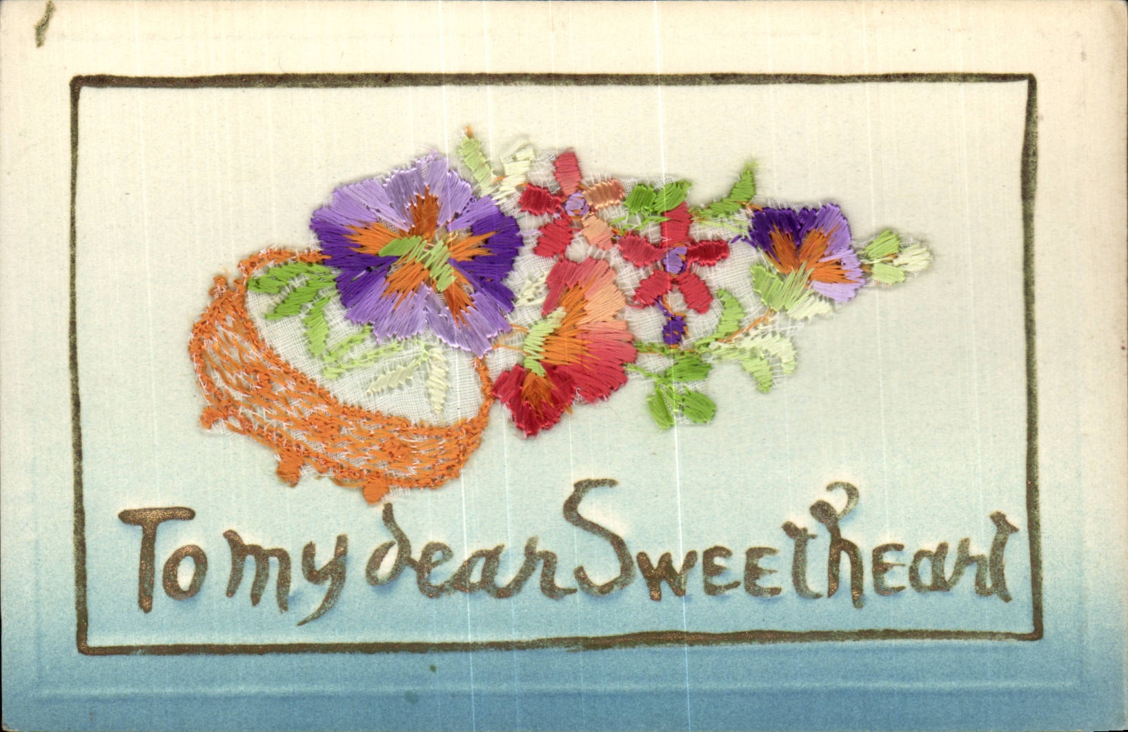 CPA Fantaisie Carte avec dentelle To my dear sweetheart Fleurs