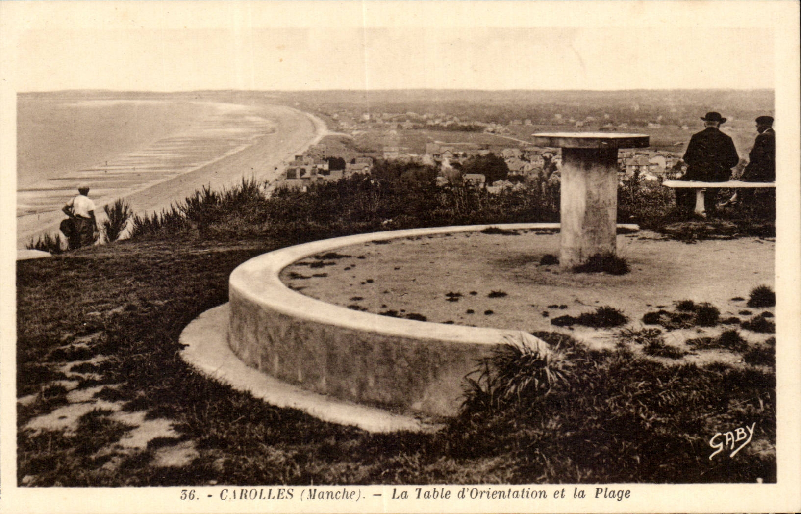 CPA Carolles La table d orientation et la plage 