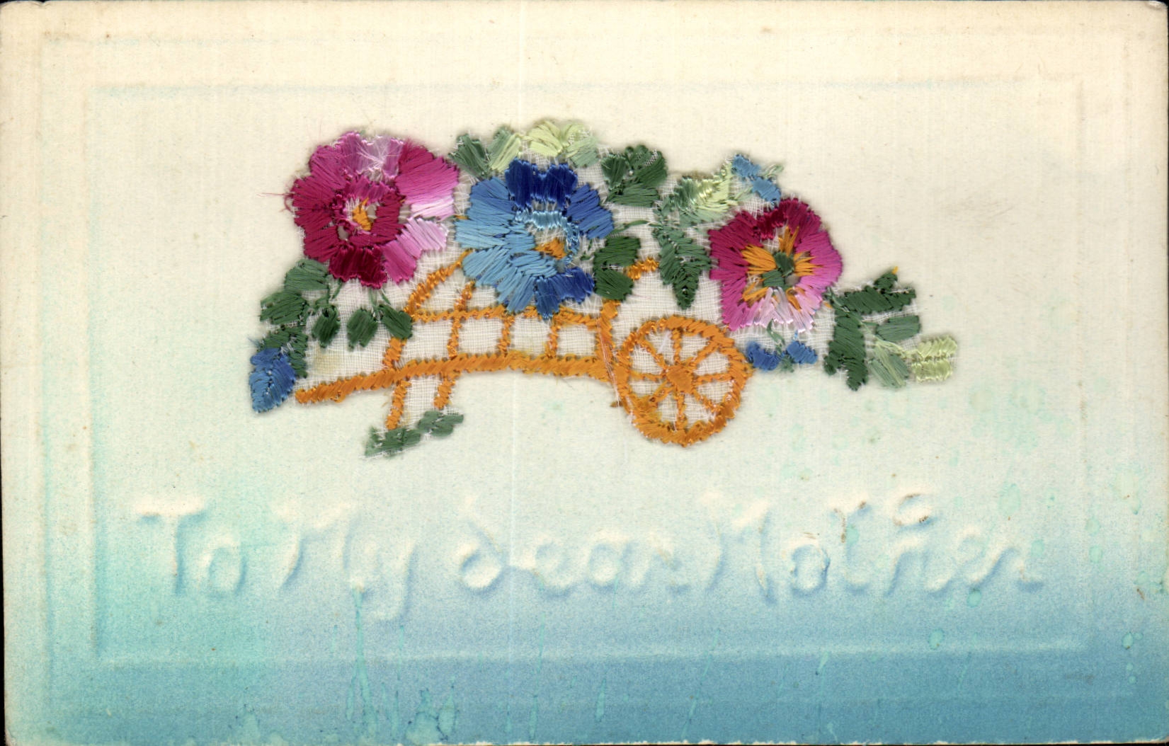 CPA Fantaisie Decor brode To my dear mother