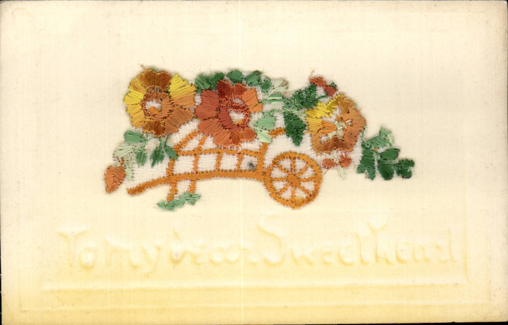 CPA Fantaisie Decor brode To my dear sweetheart