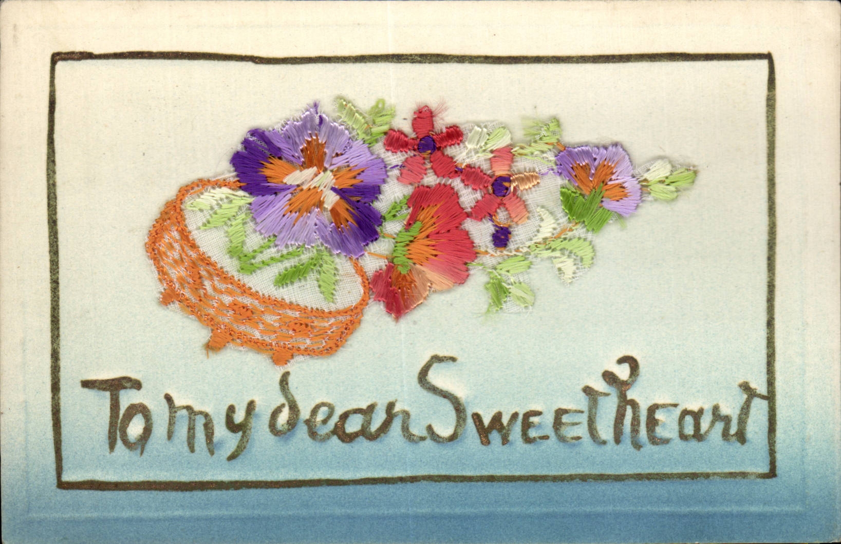 CPA Fantaisie Decor brode To my dear sweetheart