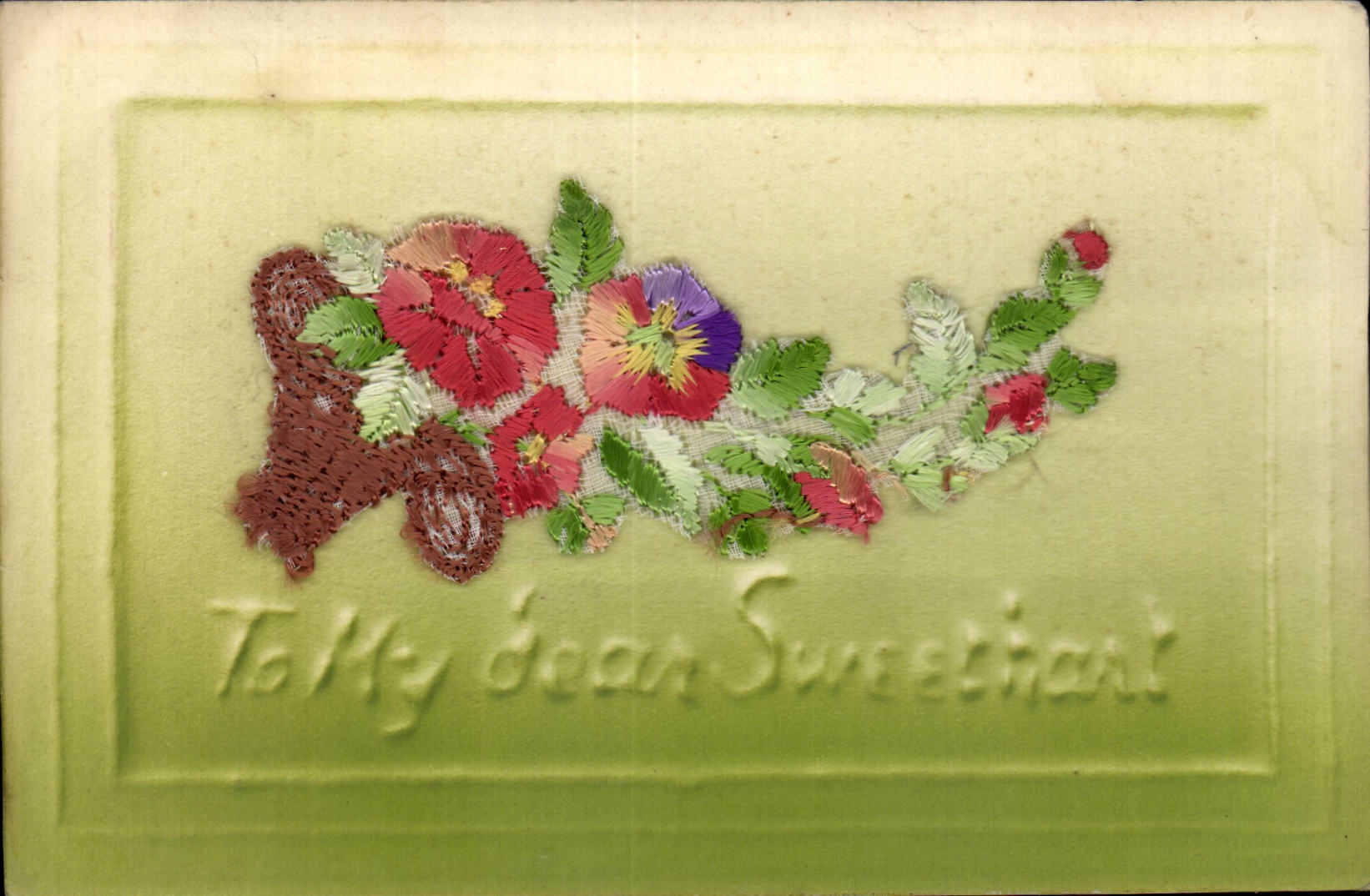 CPA Fantaisie Decor brode To my dear sweetheart