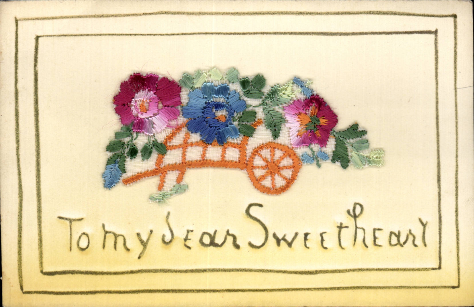 CPA Fantaisie Decor brode To my dear sweetheart