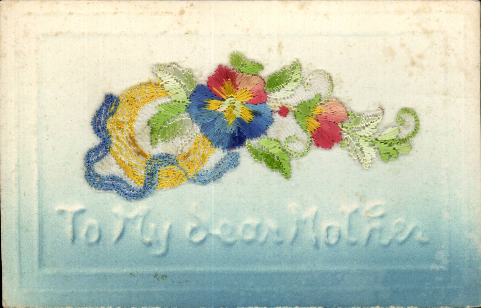 CPA Fantaisie Decor brode To my dear mother