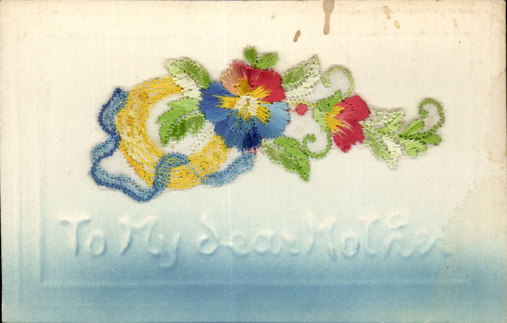 CPA Fantaisie Decor brode To my dear mother