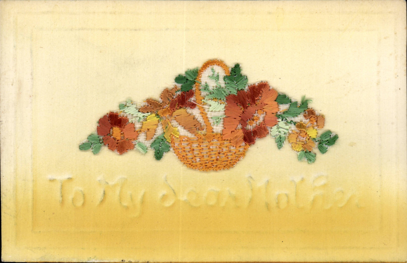 CPA Fantaisie Decor brode To my dear souvenir