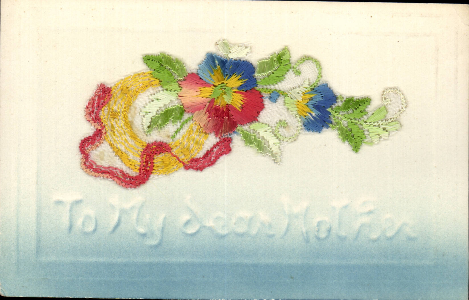 CPA Fantaisie Decor brode To my dear mother