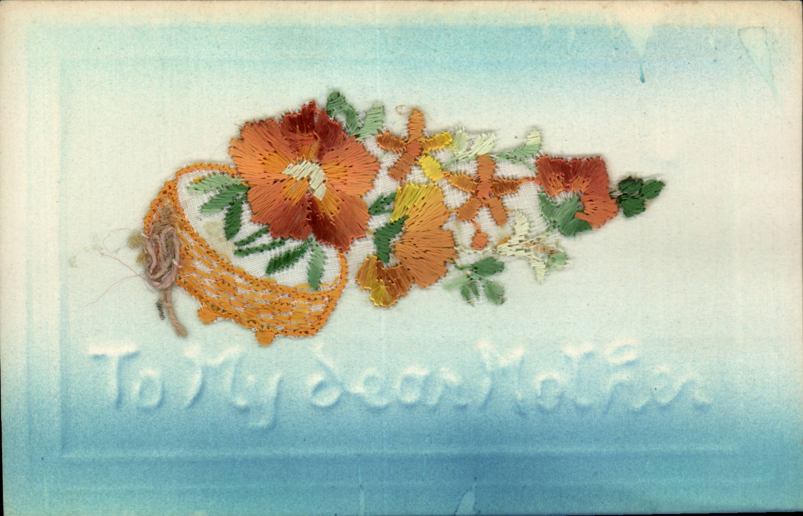 CPA Fantaisie Decor brode To my dear mother