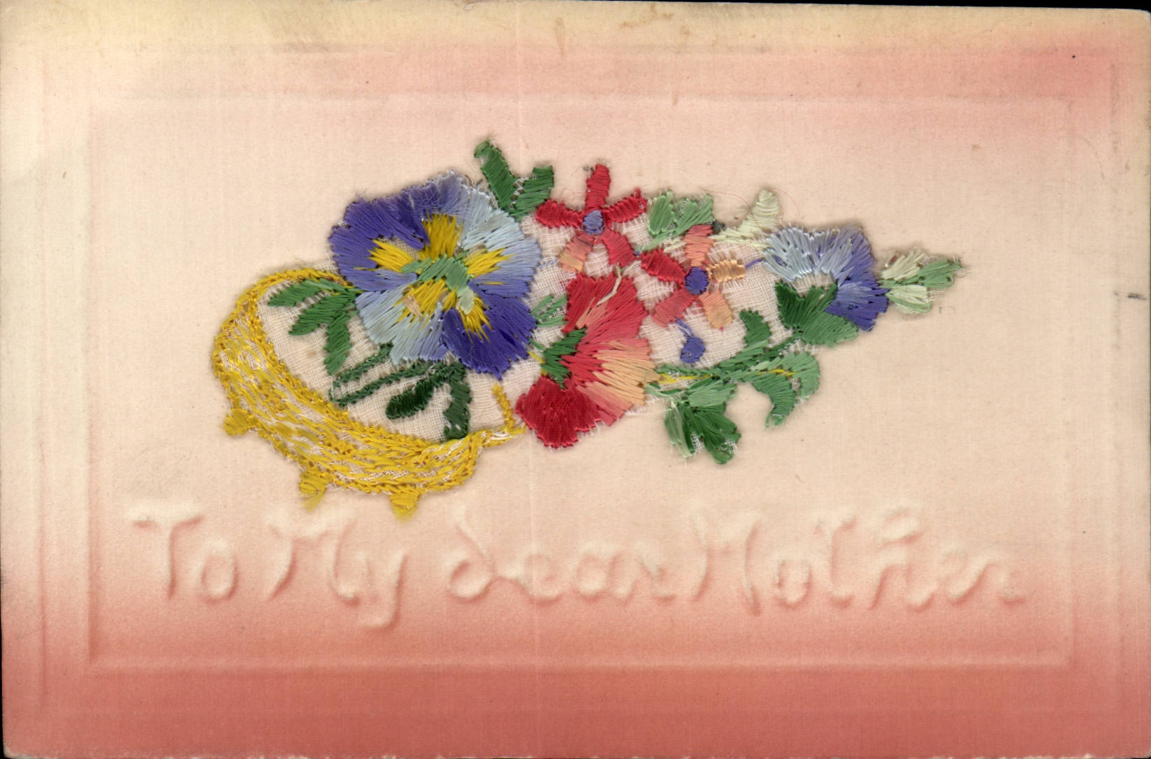 CPA Fantaisie Decor brode To my dear mother
