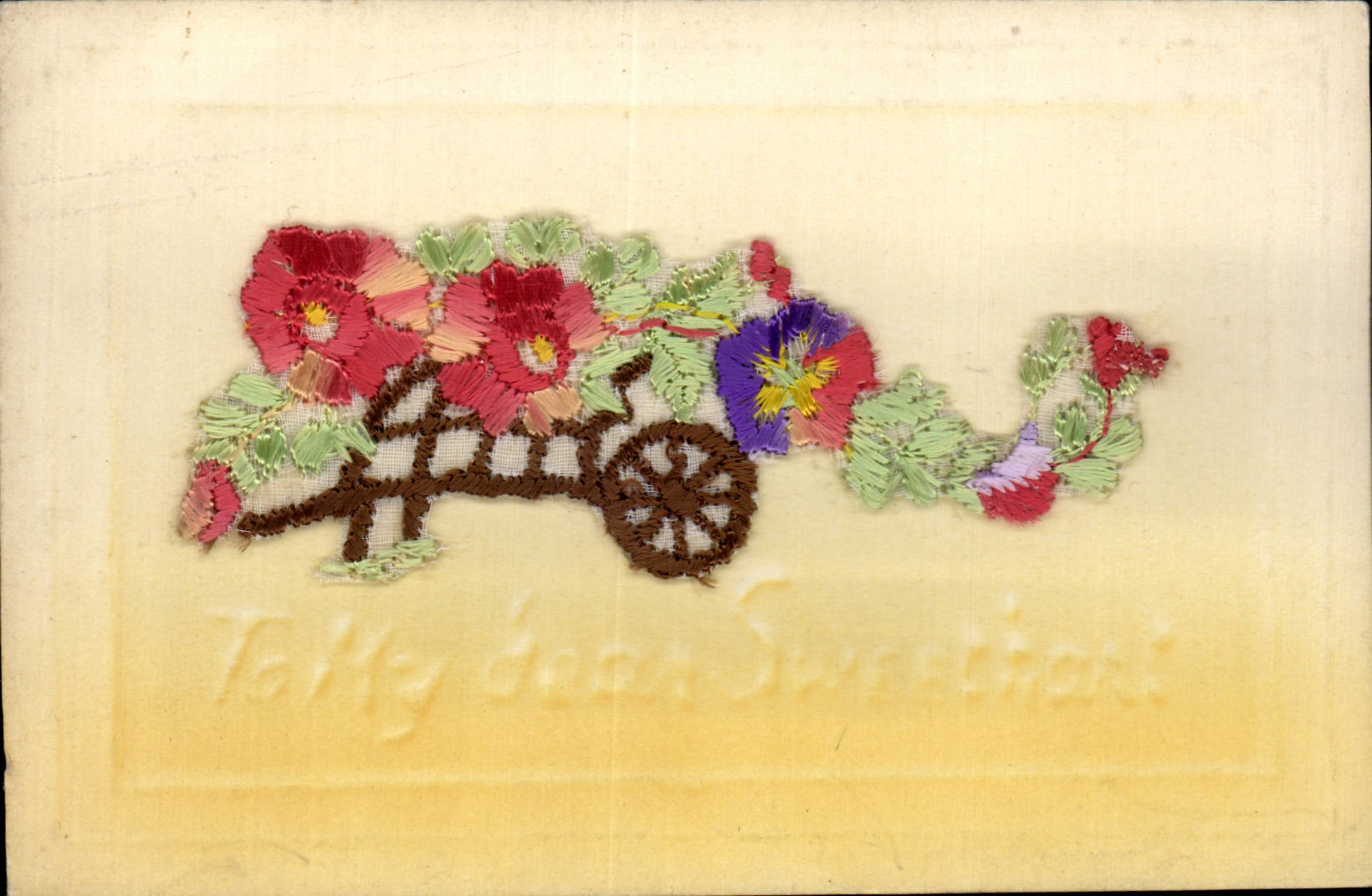 CPA Fantaisie Decor brode To my dear sweetheart