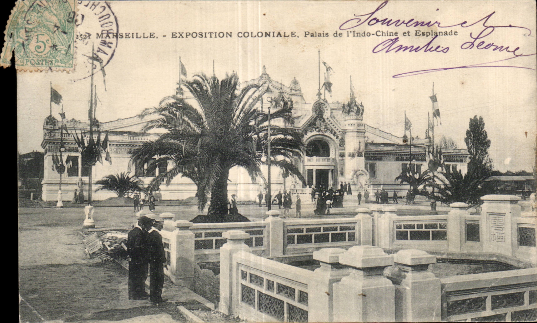 CPA Marseille Fair colonial 1922 Palais of Indo-China and esplanade