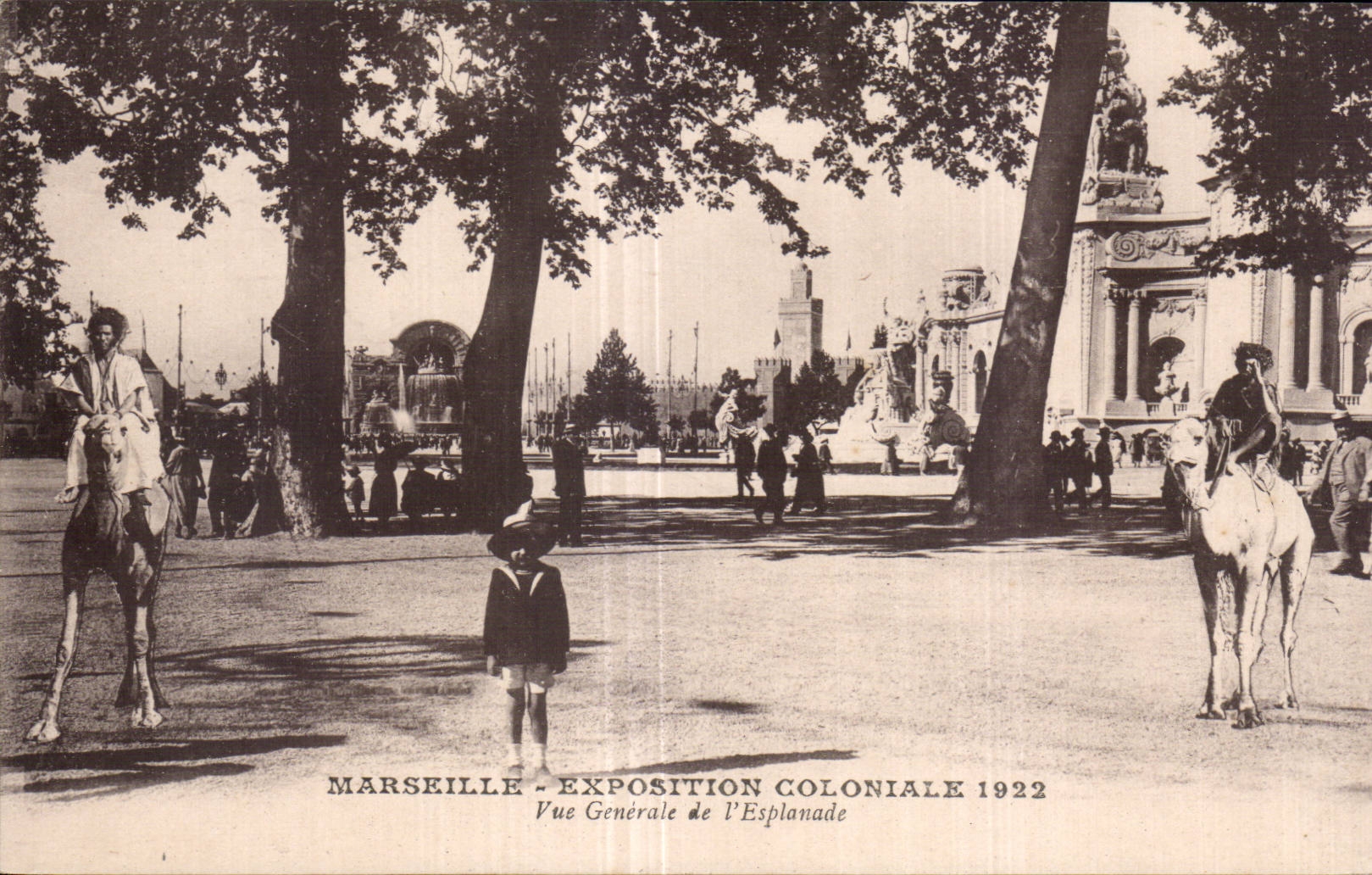 General 1922 del Vue del colonial de CPA Marsella favorablemente del camello del camello de la explanada