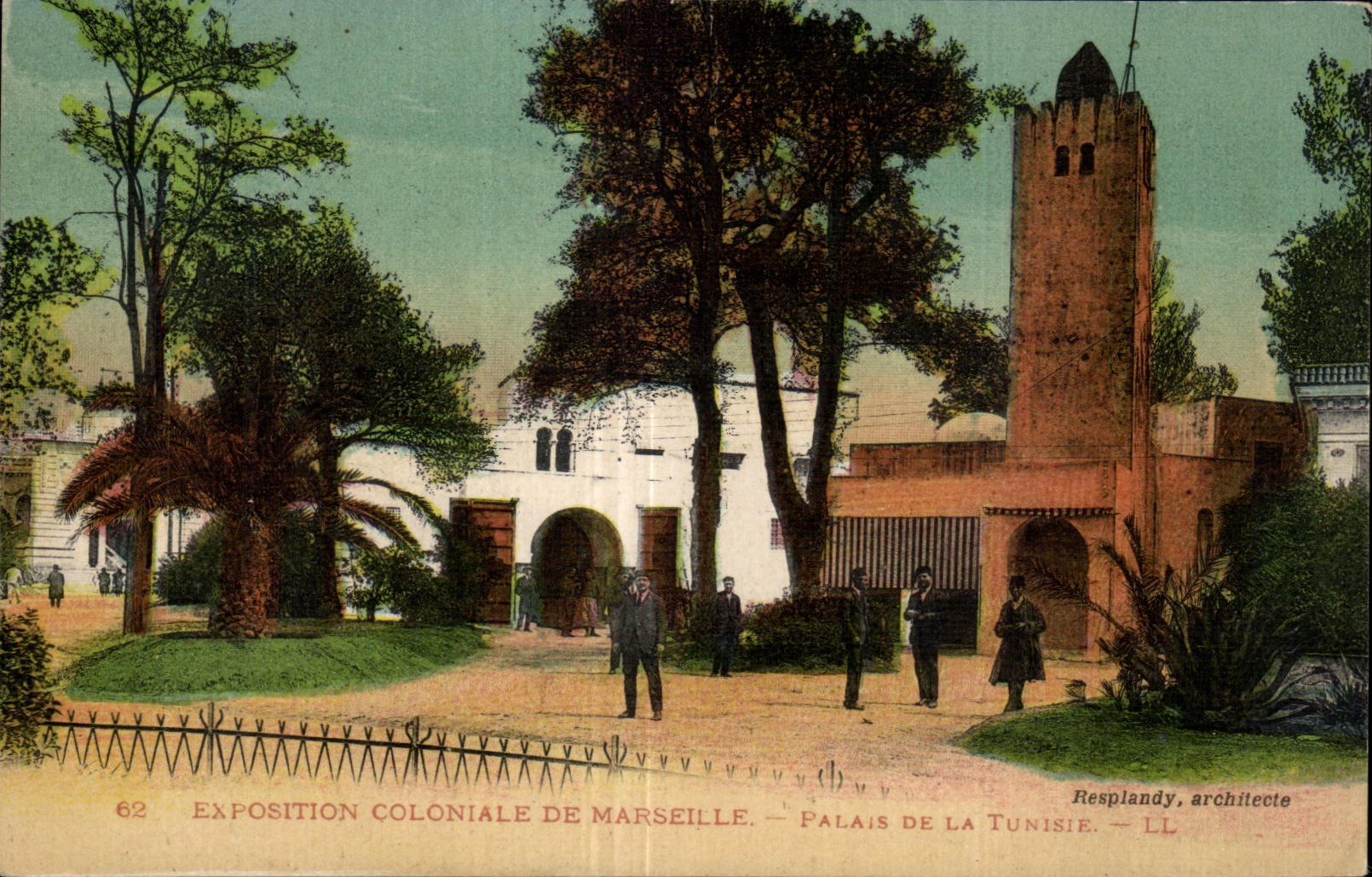 Colonial de CPA Marsella favorablemente Palais 1922 de Tunez